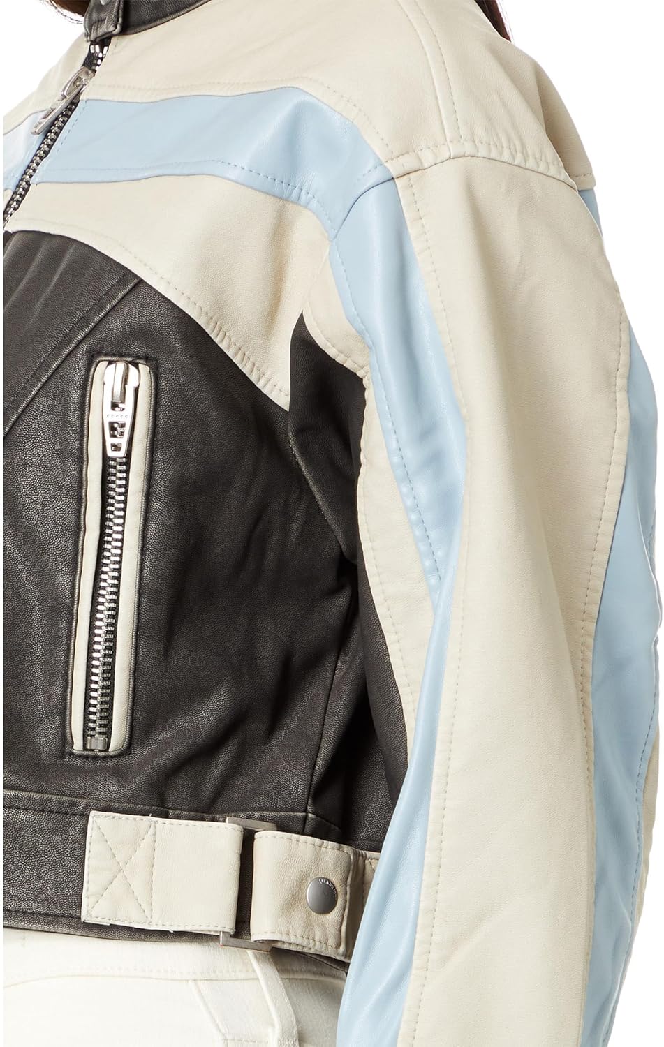 [BLANKNYC] womens Women's Vegan Leather Racer Moto Jacket - Image 3