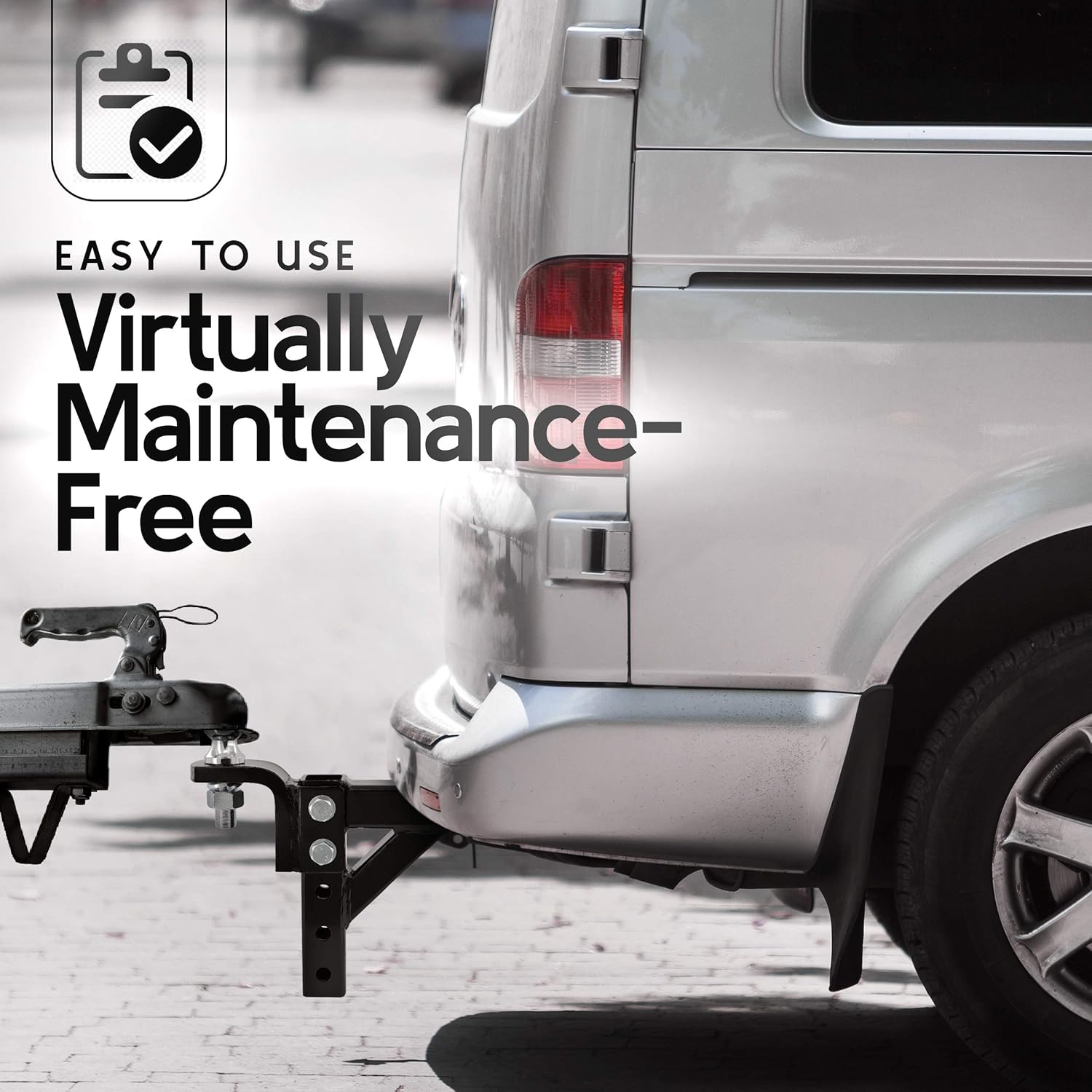 10-Inch Adjustable Hitch Ball Mount for Towing, fits 2-Inch Square Receivers, Features 10 ¼ Inch Drop, 13-Inch Length, 8 ½” Raise, and a Hitch Ball Hole of One Inch