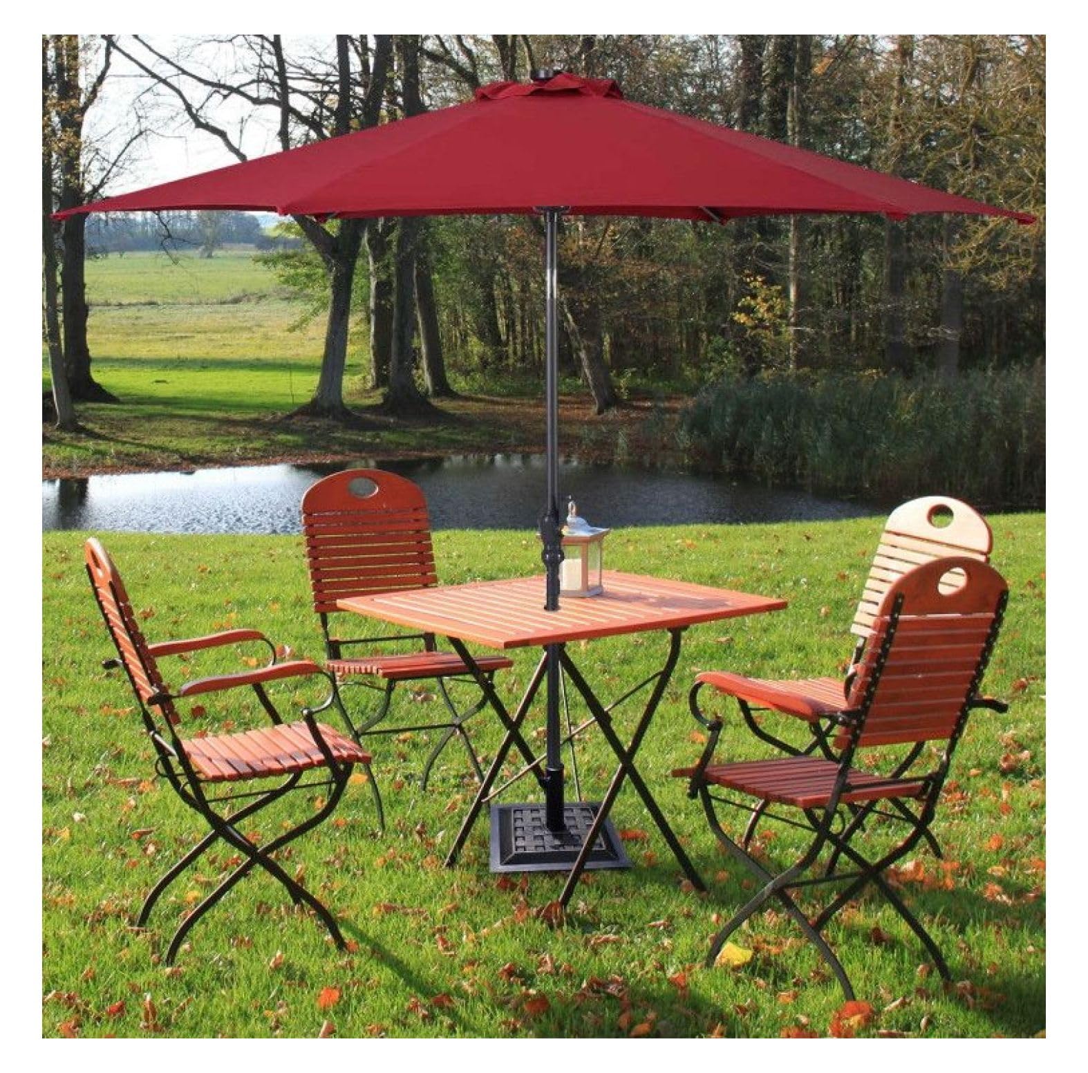 Questa Base per ombrellone Resistente da 13,6 kg (30 libbre) - Supporto Quadrato in Bronzo da 44,5 cm (17,5") per Patio, Giardino, terrazza, Balcone - Supporto Regolabile per Asta per ombrel