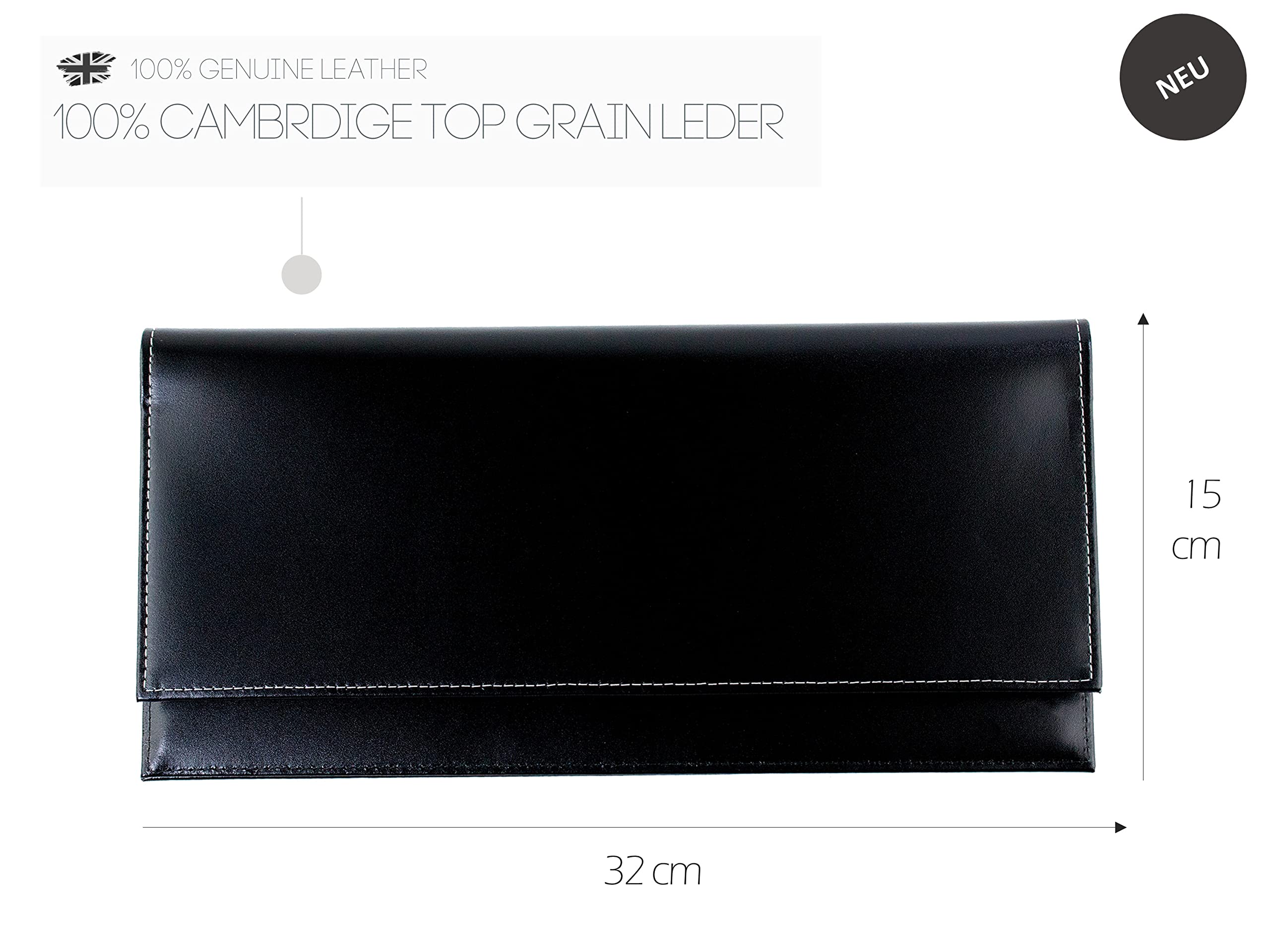 DELMON VARONE - Tischquerkalender 2027 Cambridge Top Grain Leder Schwarz - Tischkalender Quer 1 Woche auf 2 Seiten - Wochenplaner Kalender für Büro, Schreibtisch Wochenkalender Organizer