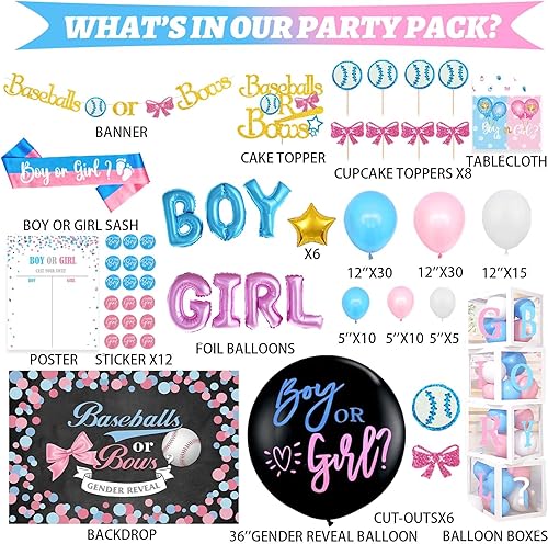 Miniatura 2 de Hombae Whats The Scoop Decoraciones de revelación de género Whats The Scoop Kit de suministros para fiesta de baby shower He o She Whats The Scoop