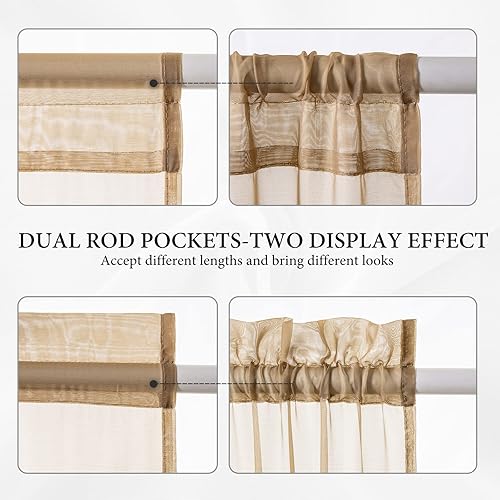 Vista 41 de MIULEE - Cortinas semitransparentes para puerta francesa de 2 paneles