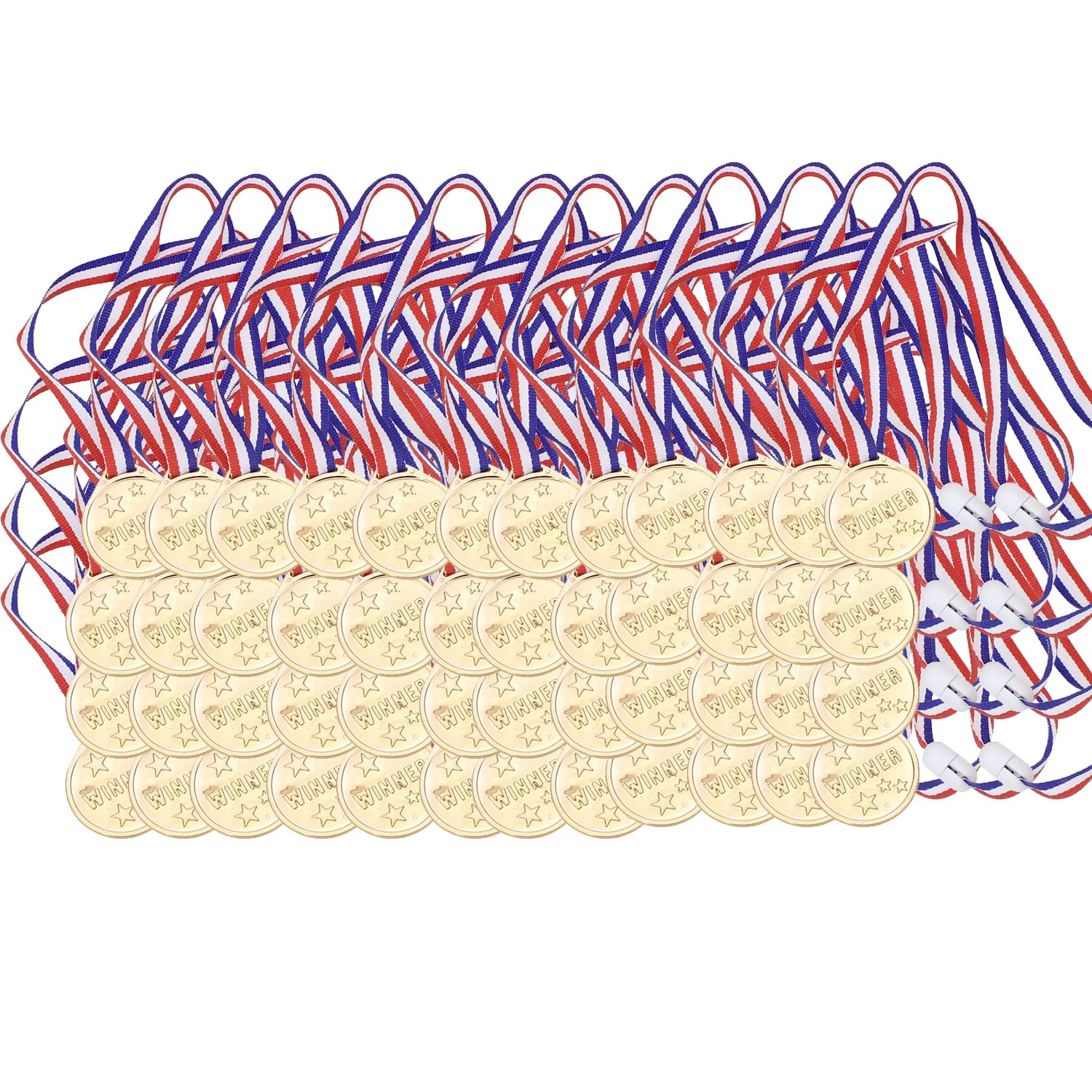 Artong52 Pcs Gold Plastic Medals for Kids, Plastic Championship Medals, Gold Winner Medals for Children's Party Games Awards (52)