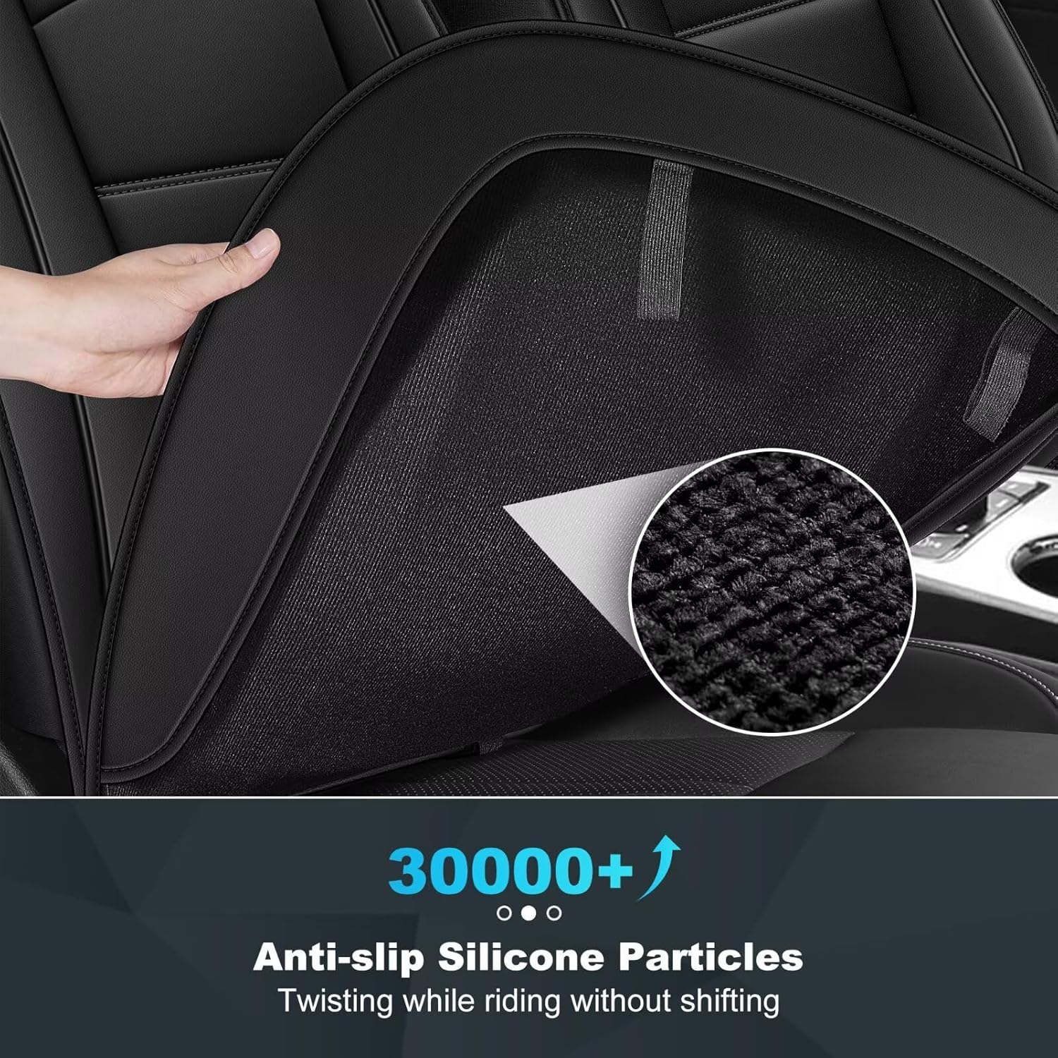 Black Leather Car Seat Covers Fit for Jeep Grand Cherokee 2007-2010 Accessories - Easy Install & Clean - Airbag Compatibility