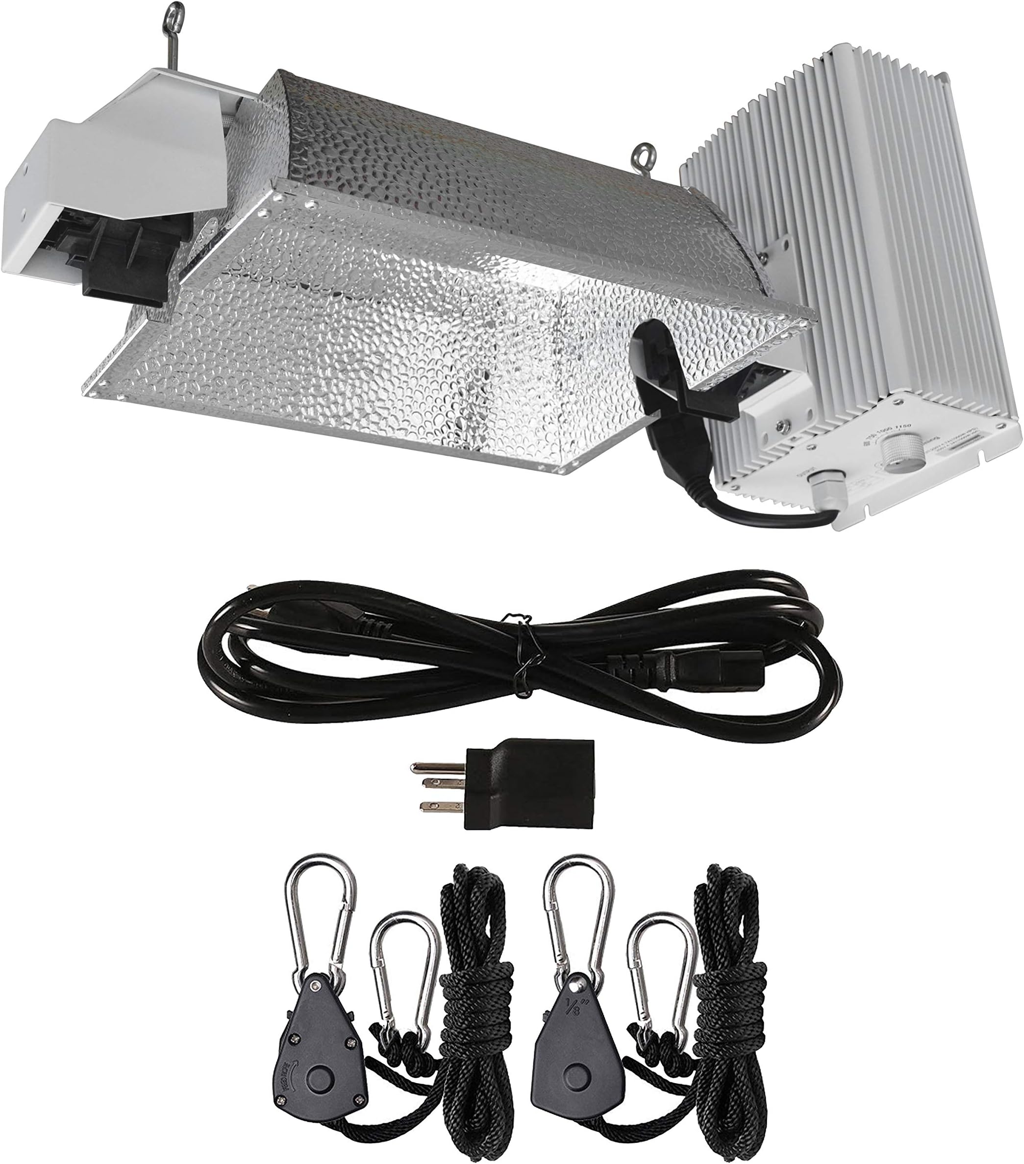 Hydro Crunch DE02-1000-ROPE 1000-Watt Double Ended HPS Pro Series Enclosed Style Grow Light System 120-Volt/240-Volt, White