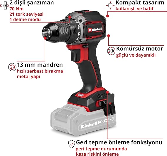 Einhell Professional Akülü Vidalama TP-CD 18/70-C Li BL-Solo 4514335