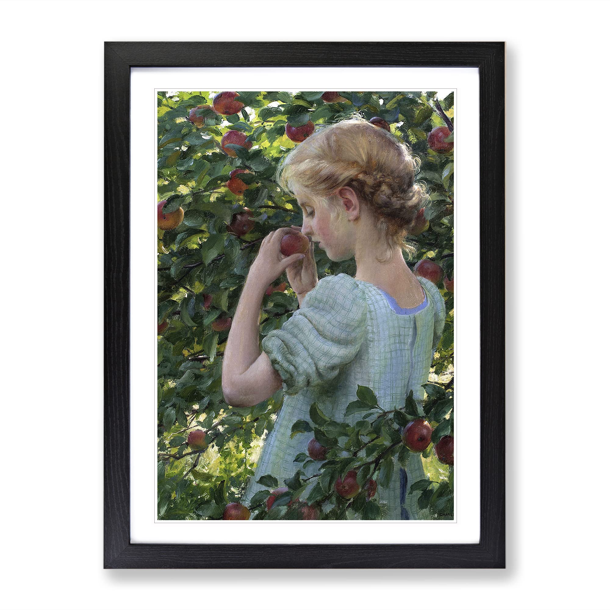 Scent Of The Apple By Charles Curran Classic Painting Framed Wall Art Print