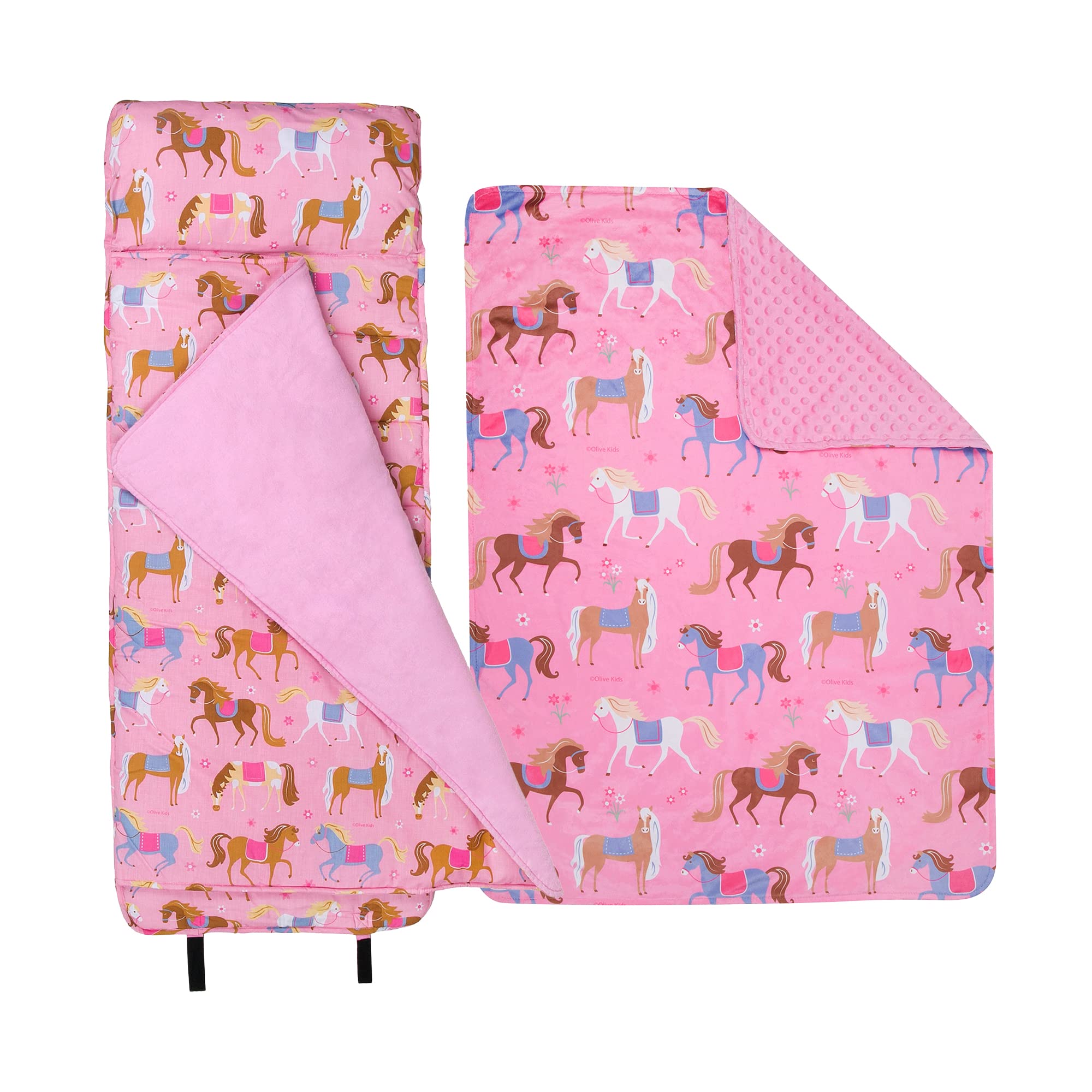 Wildkin Plush Blanket Bundle with Original Nap Mat (Horses)