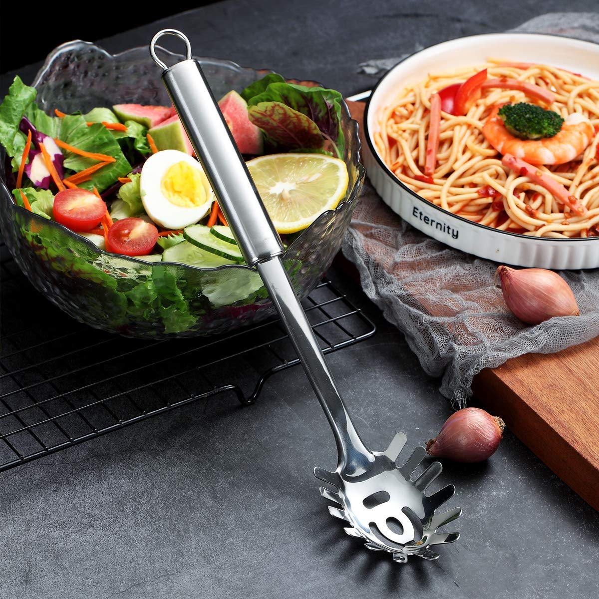 Cuillère à Spaghetti En Bois 32,6 Cm - Louche à Pâtes Avec Dents Et Trou De Suspension Ustensile Cuisine Bois Suspendu Cuillère à Spaghetti En Bois 32,6 Cm - Louche à Pâtes Avec Dents Et Trou De Suspension Ustensile Cuisine Bois Suspendu