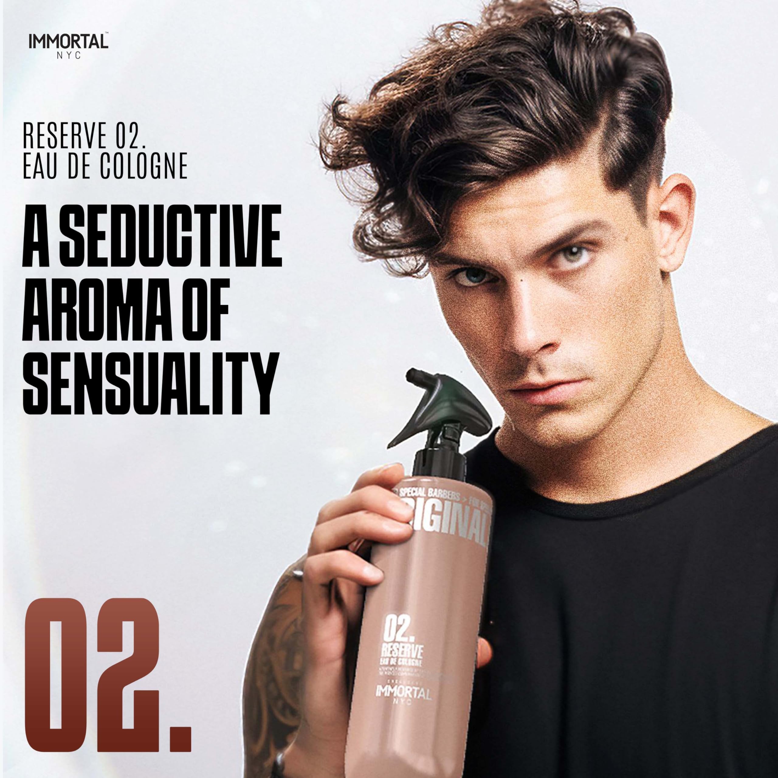 Immortal NYC Reserve 02, After Shave Spray Premier Men's Cologne, 17 oz - Exclusive Barbers - Softens Skin - Refreshes/disinfects and Relieves Face and Skin - Moisturizing Formula After Shaving thumbnail 2