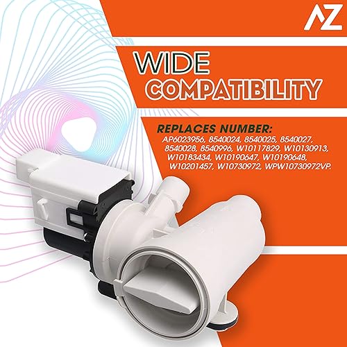 Miniatura 7 de El conjunto de la bomba de drenaje de la lavadora reemplaza para Whirlpool Duet WFW9050XW00 WFW9150WW00 WFW8300SW04 WFW9250WW01 WFW9151YW00