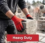 Premium Gants de travail lourd pour hommes, rouge & Enduit de latex noir, poignée texturée, tricot en poly-cote respirant pour entrepôt, jardinage, mécanique & Travail général (L)