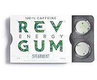 Vista 8 de REV Gum Caffeine Energy Gum Performance Energy 60 mg de cafeína por gema Goma de mascar de cafeína sin azúcar de menta polar – Masticables bajos