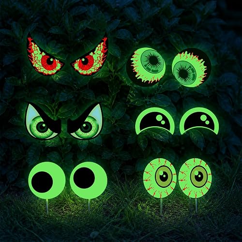12Pcs Halloween Decorations Outdoor, Glow in the Dark Monster Eye