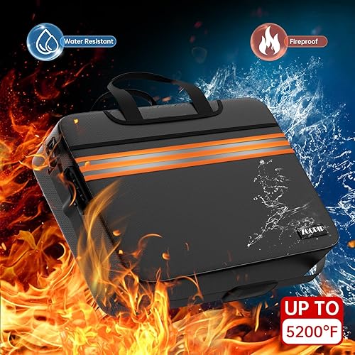 Miniatura 2 de Organizador de archivos de acordeón con cerradura, bolsa organizadora de documentos ignífuga con correa para el hombro, carpeta grande de archivos