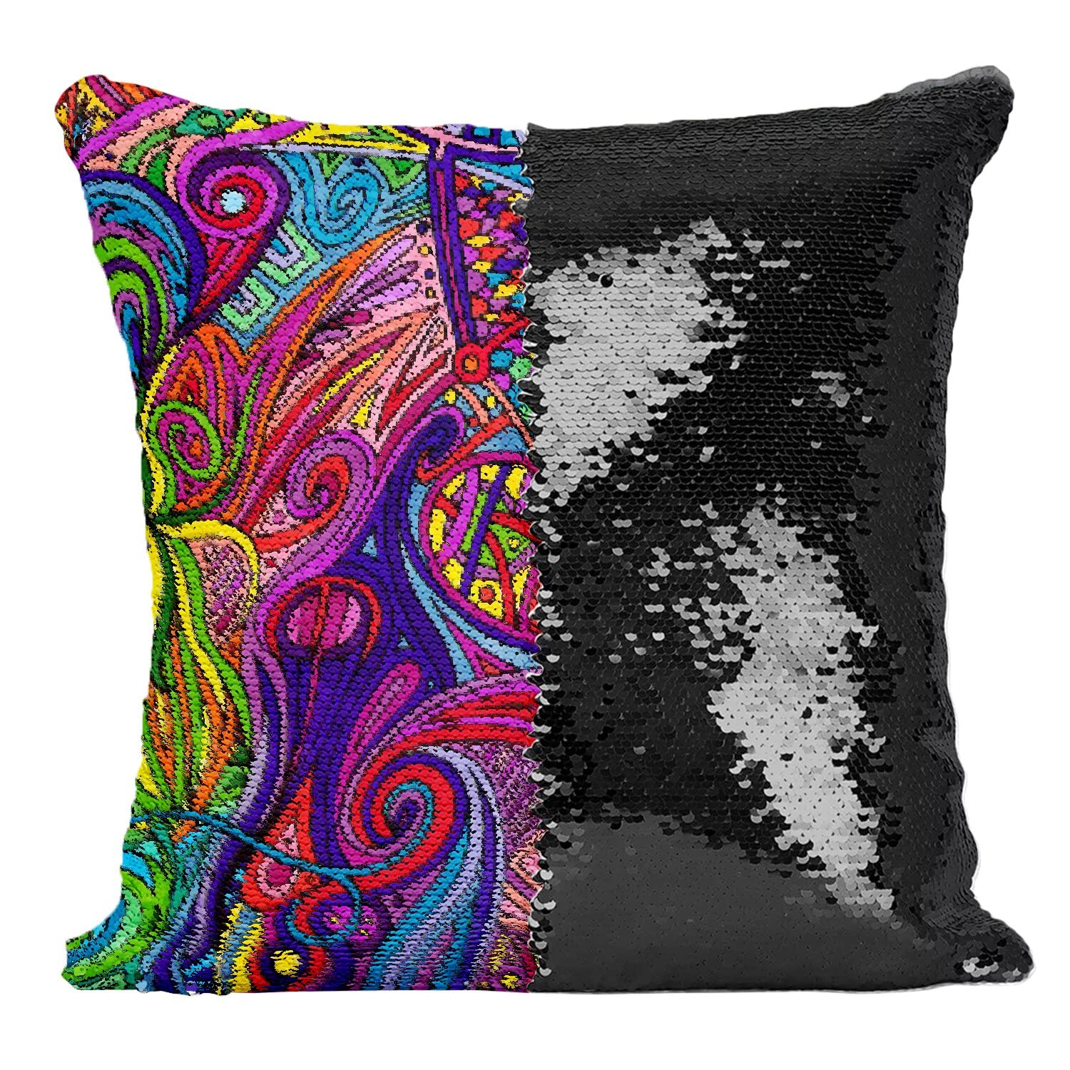 Coussin hippie psychedelique 70's pour raviver un canapé terne