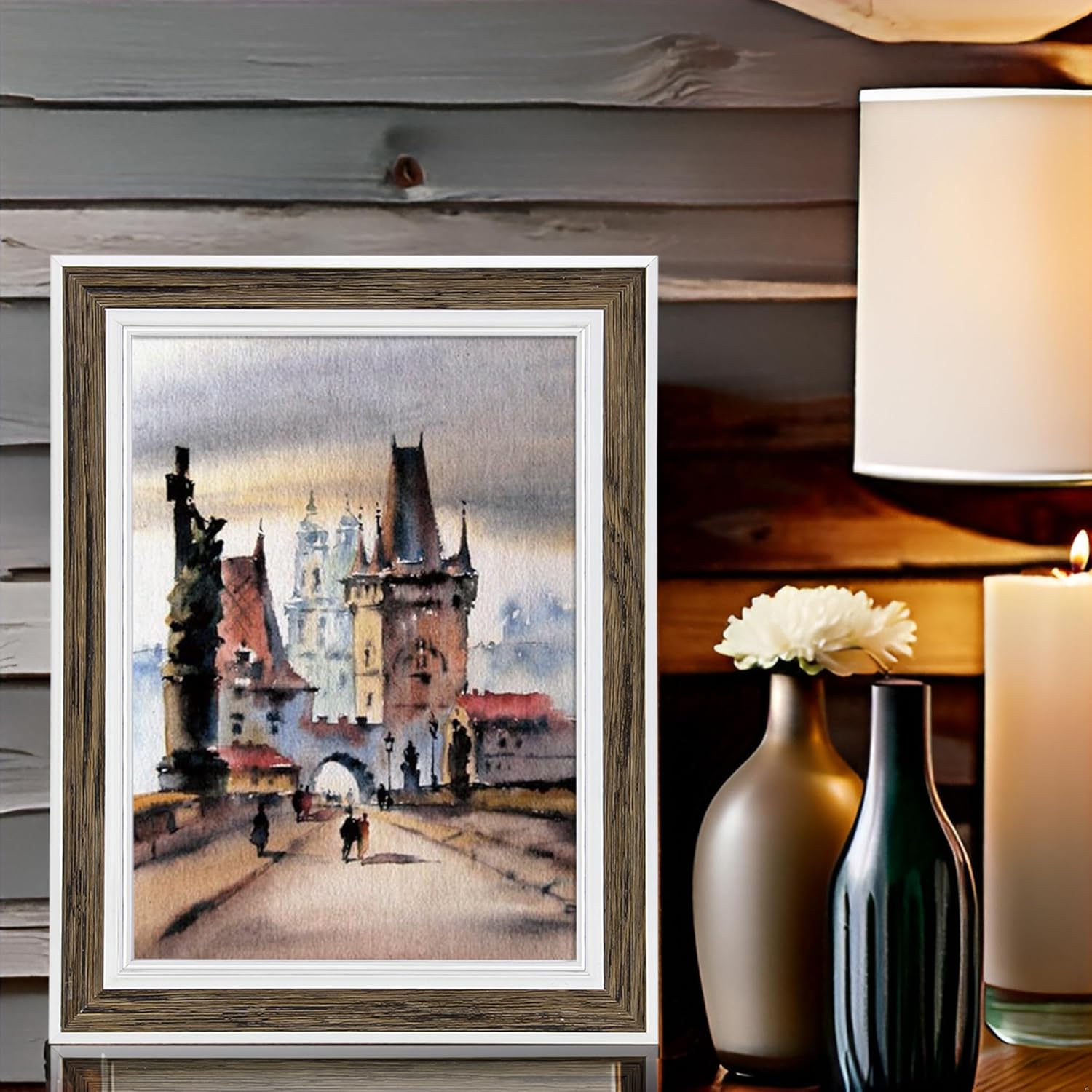 Daofary 4x6 Picture Frame Set of 6, Rustic Farmhouse Photo Frame, Display 3.5x5 with Mat or 4x6 Without Mat for Decorative on Wall Hanging and Tabletop Placement - Image 3