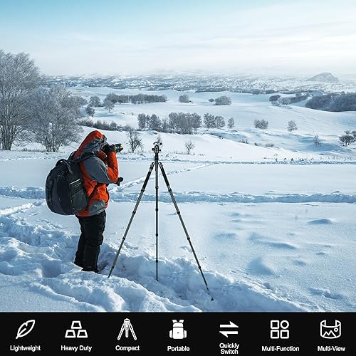 Vista 19 de Trípode resistente de 80/85 pulgadas para cámara y teléfono, trípode monopie de cámara de 85 pulgadas, binoculares DSLR, videocámaras de alcance