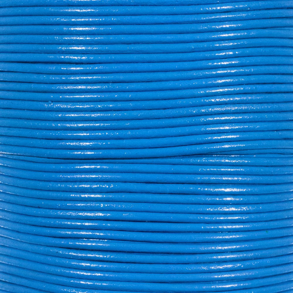 25 Yards of Solid Round 2mm Royal Blue Real and Genuine Leather Cord for use as Braiding String (2mm, Royal Blue)