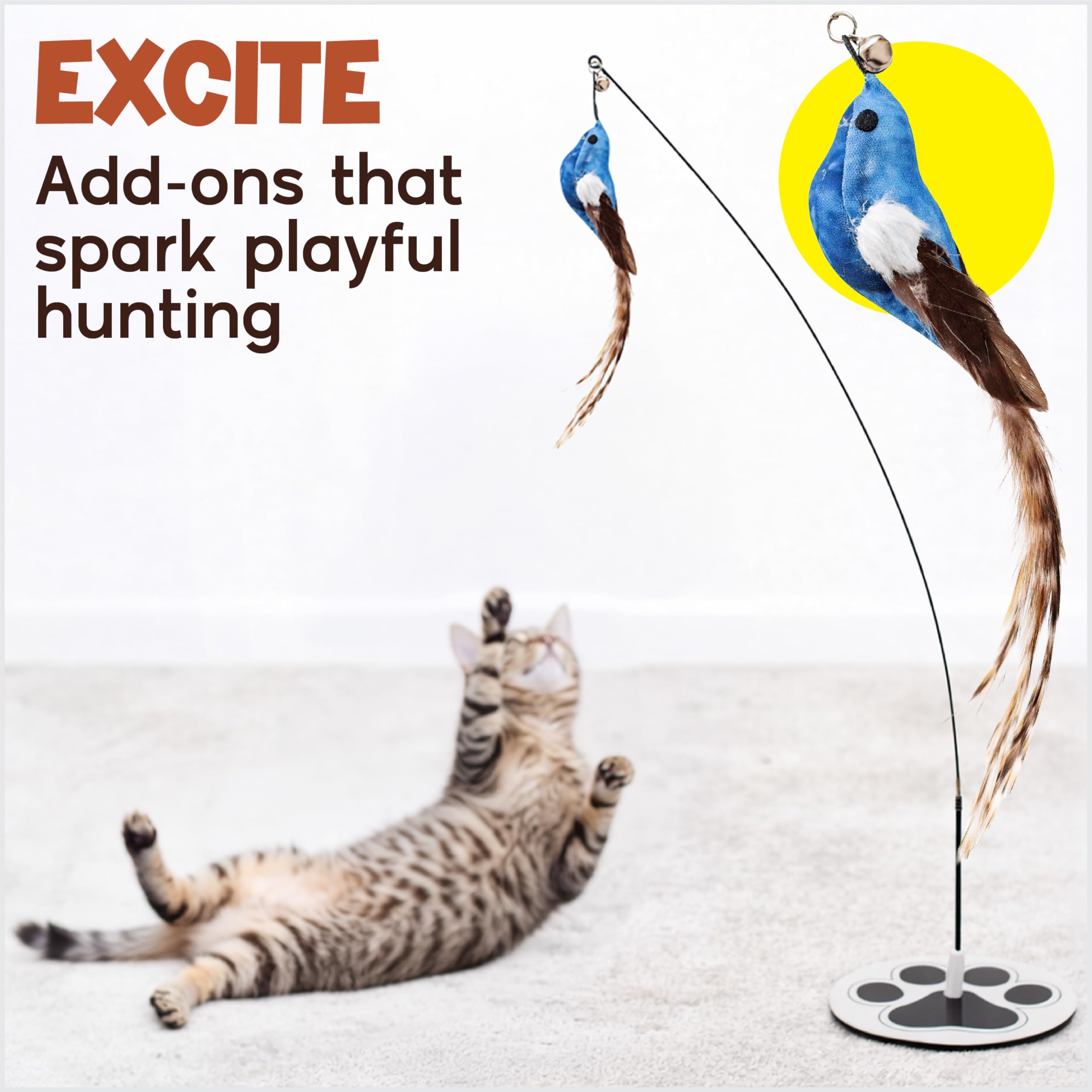 Whisker Wonders Lot de 5 jouets pour chat avec base solide