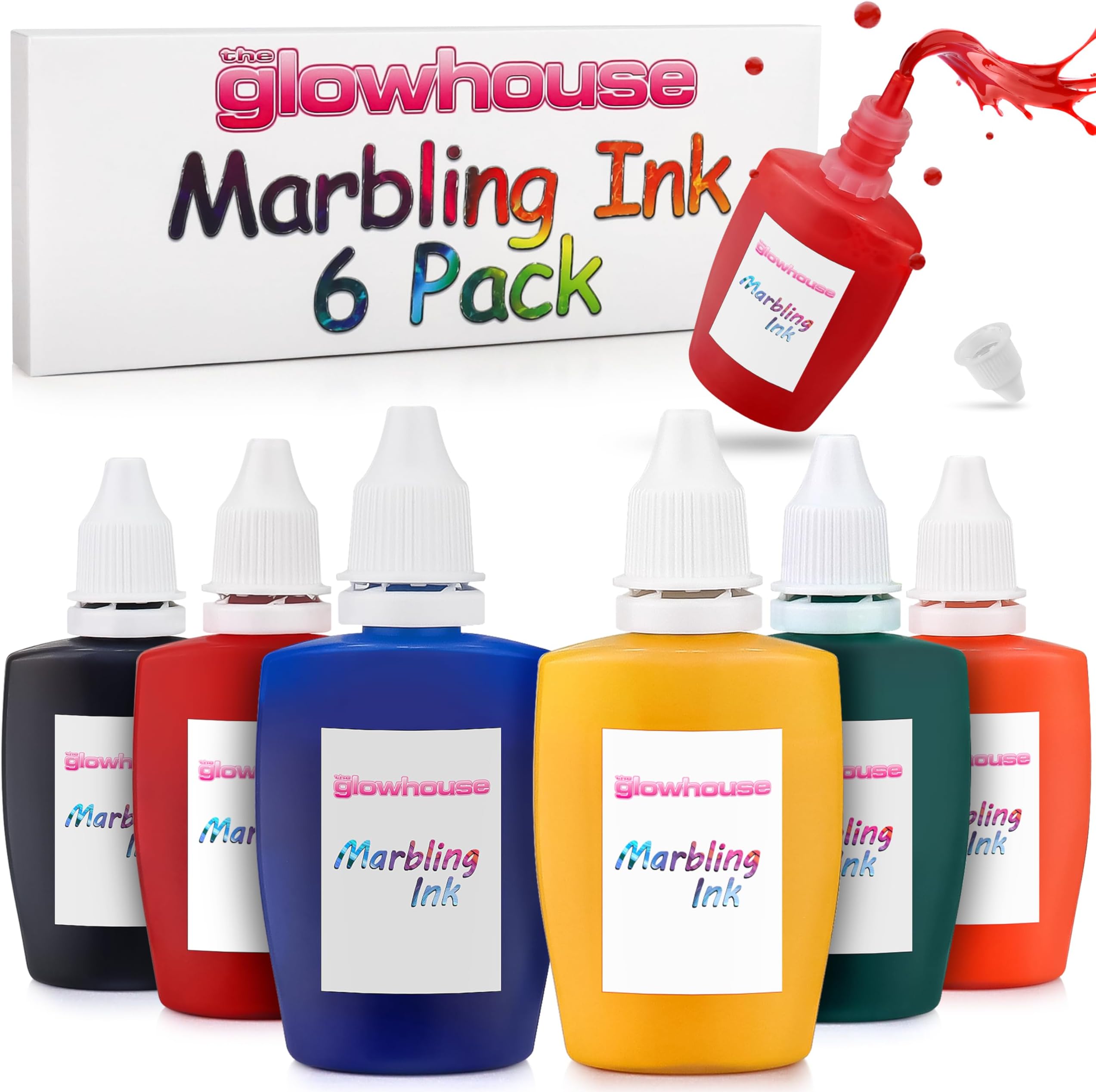 Premium 6 x 25ml Pack Bright Marbling Inks - Ideal for Kids and Adults ...