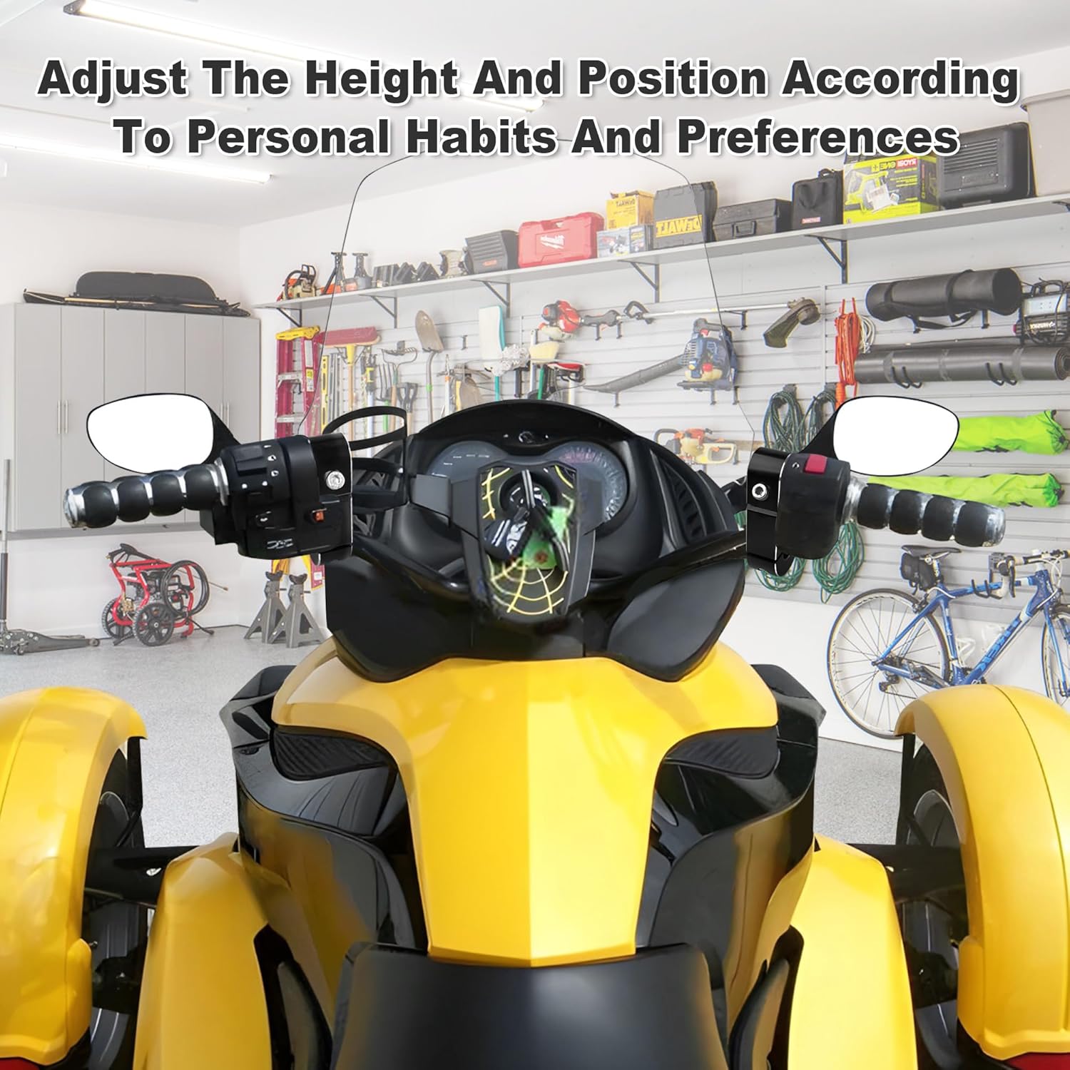 Billet Aluminum Pivot Handlebar Risers Clip On 7/8" Bar 3-1/2" Pullback Split HandleBar Fit for Can Am Spyder SE5/SM5 08-09 & RS/GS 08-12 (Black1)