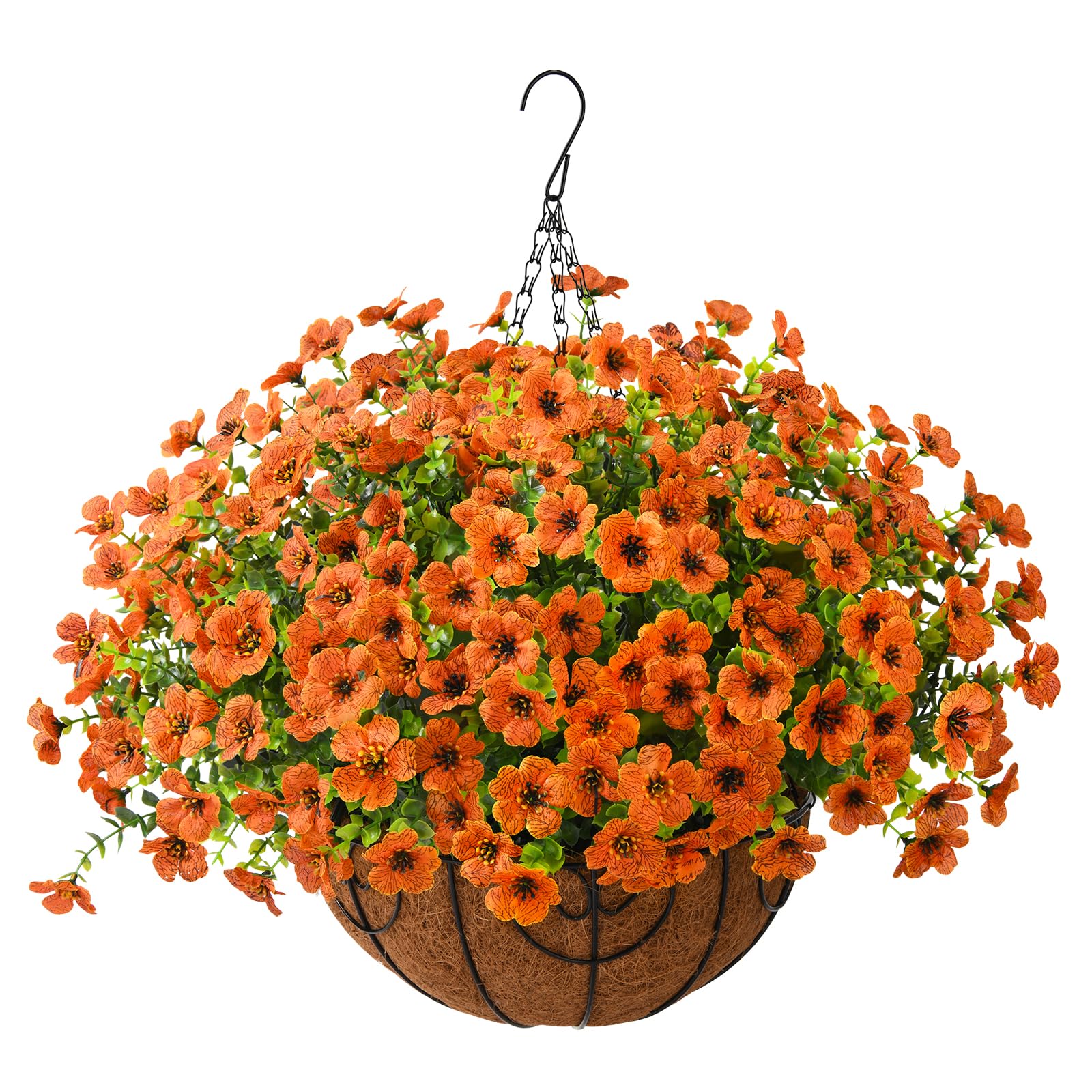 ZFProcess 2 pcs Artificial Hanging Flowers Fake Hanging Plants Colorful Chrysanthemum Flower Bouquet for Wall Home Room Garden Wedding Indoor Outd : ZFProcess Artificial Faux Hanging Plants Flowers