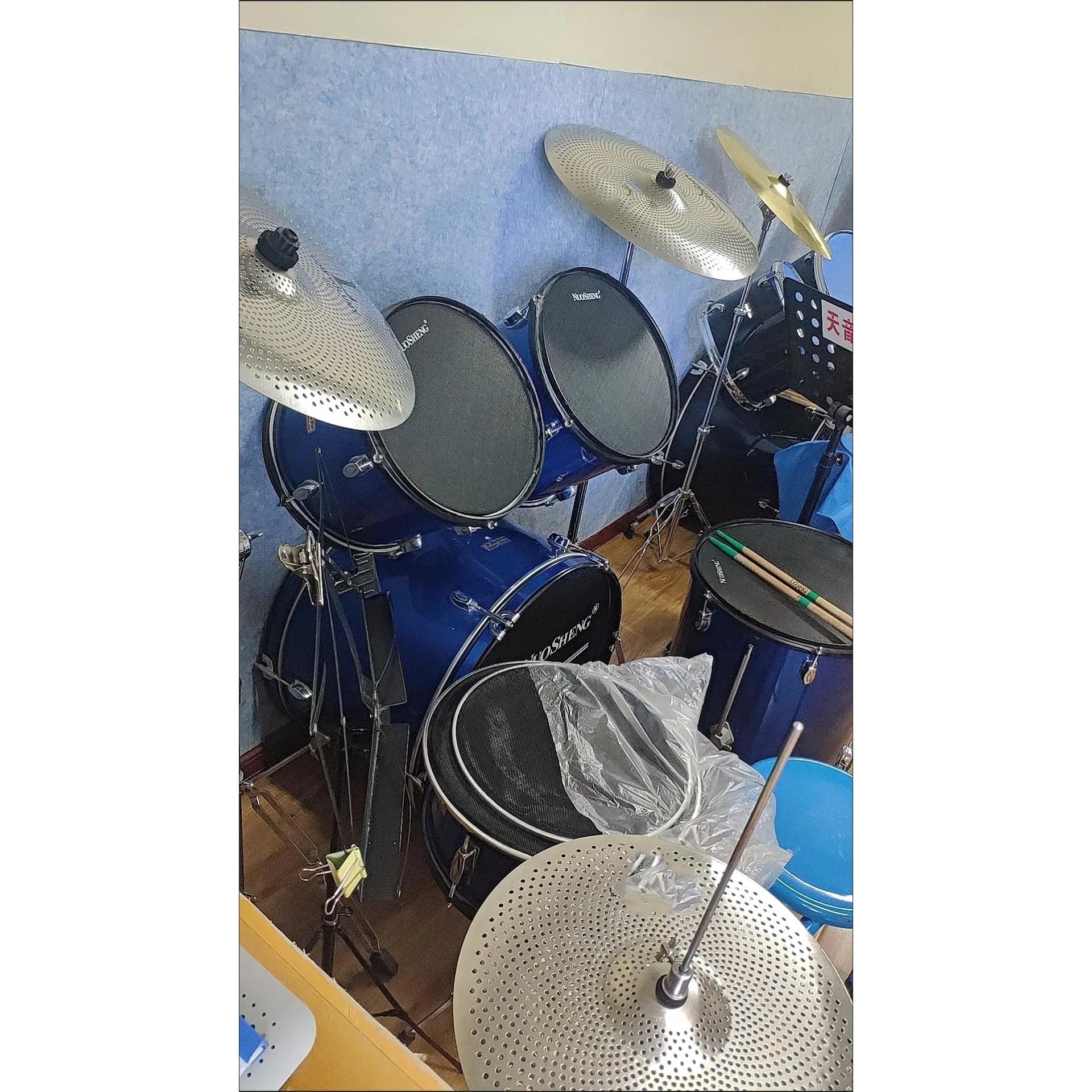 Vari Set di Piatti per Batteria Batteria Piatti Silenziosi Piatti Deboli 14 Pollici 16 Pollici 18 Pollici 20 Pollici Piatti Silenziati Cinque Tamburi Quattro Piatti(18)