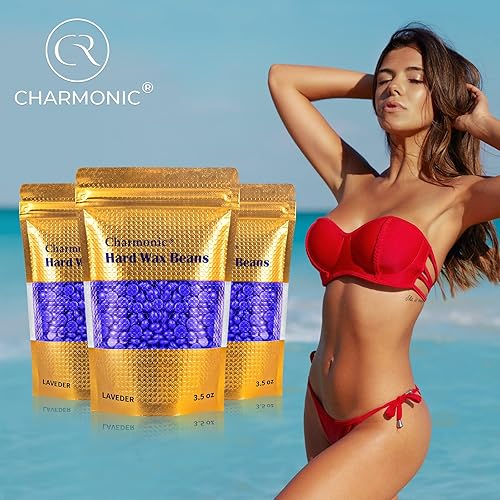 Miniatura 4 de Perlas duras de cera depilatoria corporal Charmonic perlas europeas para mujeres y hombres 175oz lavanda