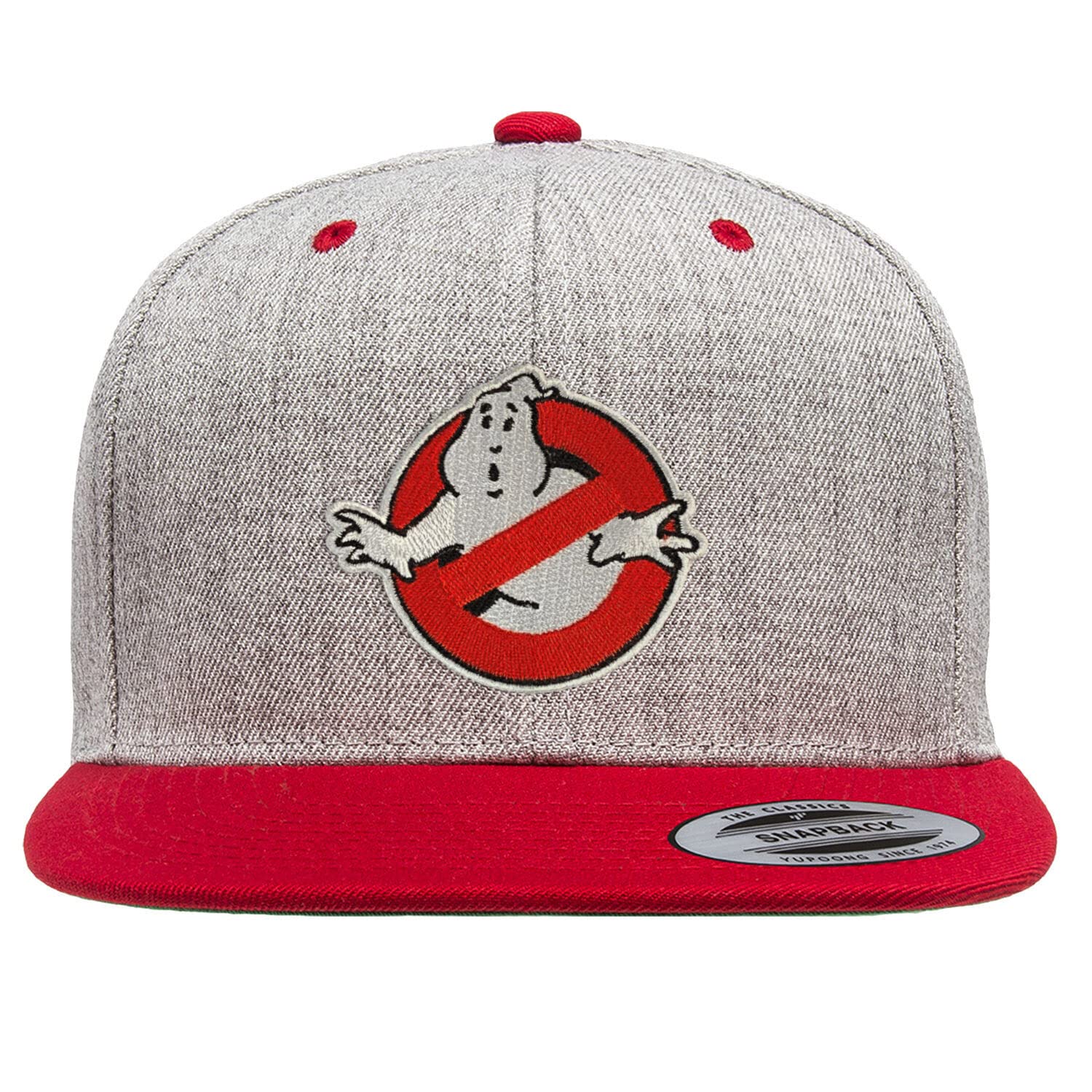 Ghostbusters Unisex Heather Grey-Red Officially Licensed Premium Snapback Cap (Heather Grey-Red), One Size