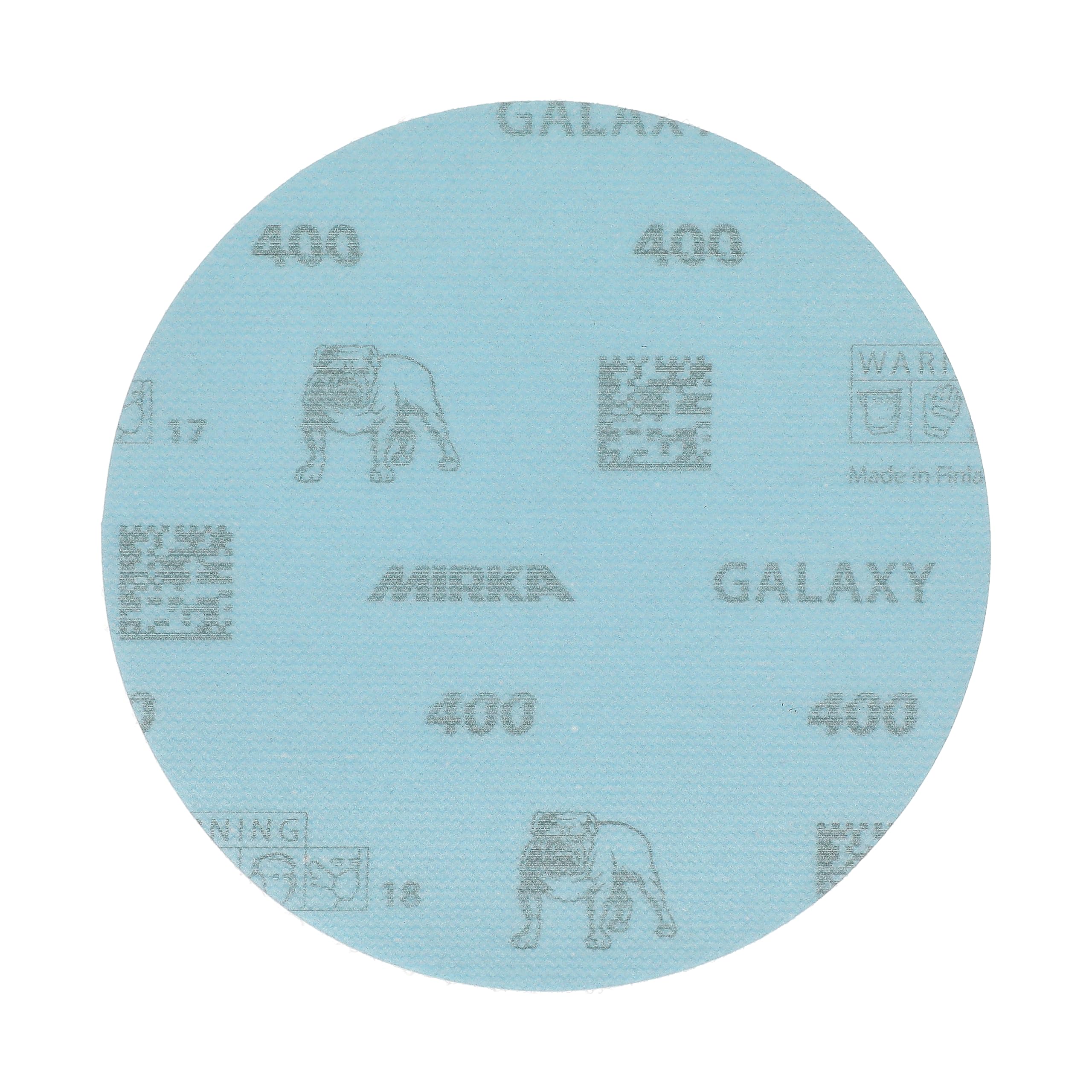 Mirka GalaxySandpaper - Carta abrasiva da 125 mm, grana 400, 50 dischi/confezione, gancio e anello, abrasiva di alta qualità per resina epossidica, legno, metallo, tecnologia anti-intasamento e