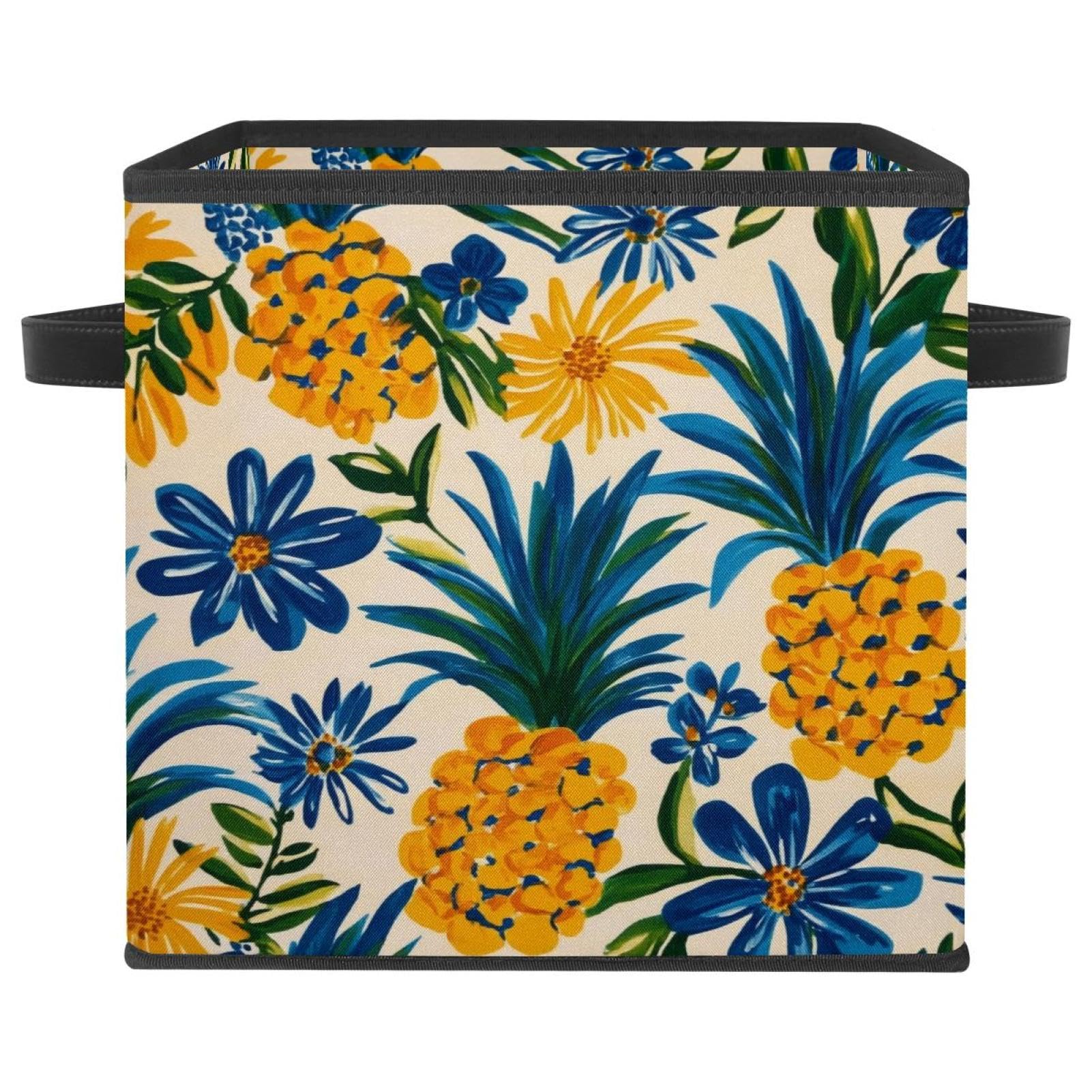 Grand cube de rangement ananas pour étagère de chambre et dressing ordonné