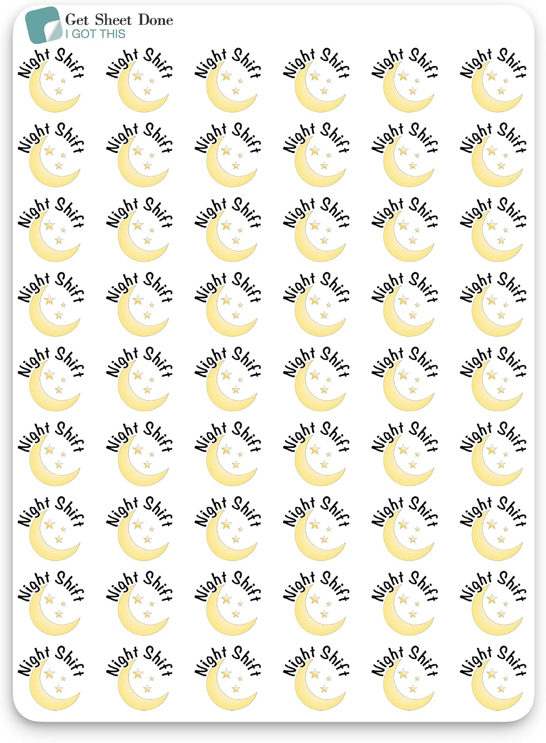 Night Shift Planner Stickers Work Scheduling Track Adult Productivity Tools image 2