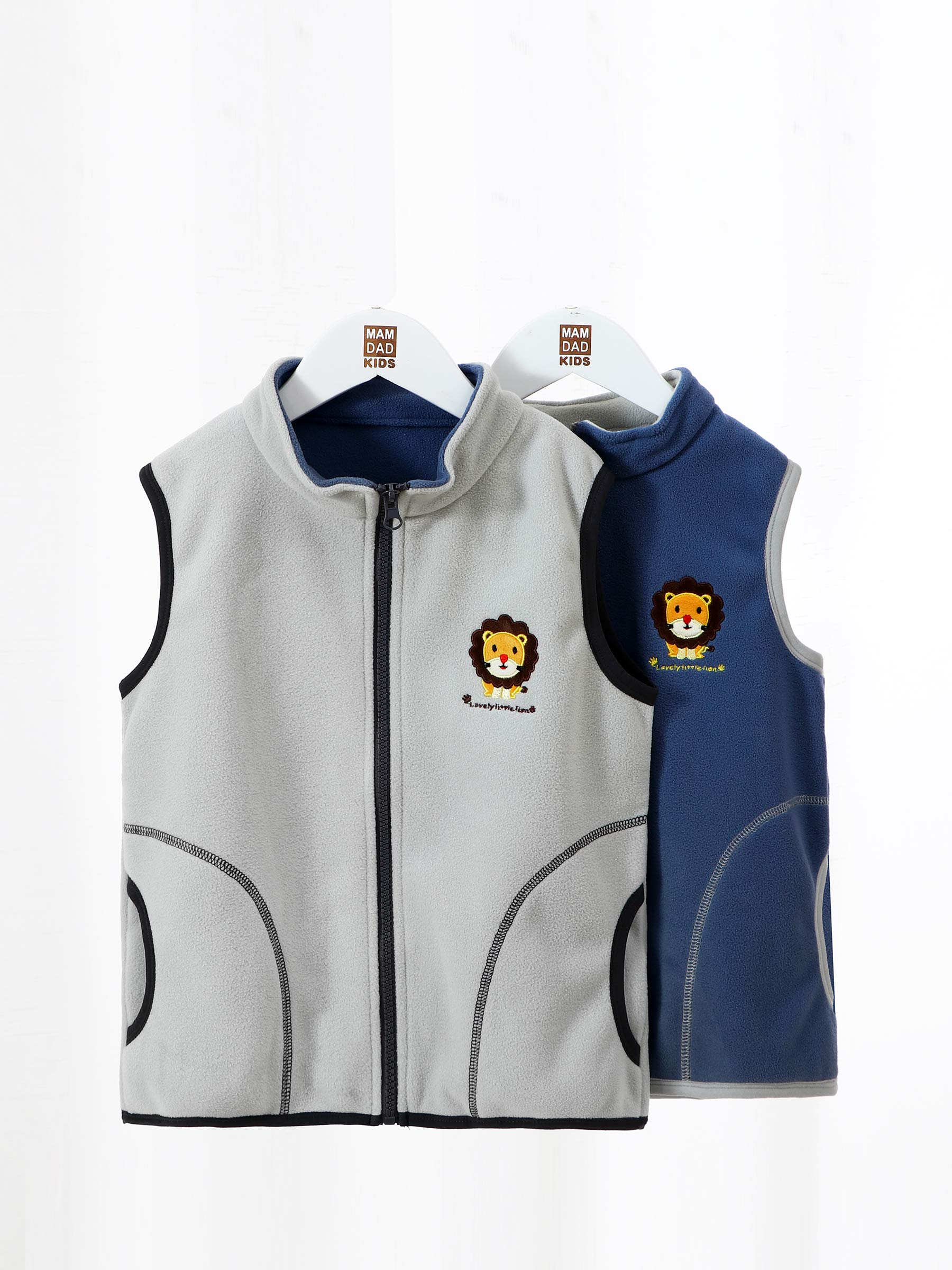 Gilet en Polaire pour Bébé et Tout-petit Enfant Garçons Filles Col Montant Fermeture Éclair Manteaux sans Manches Motif Cartoon - Taille 80/86/92/98/104/110/116/122/134