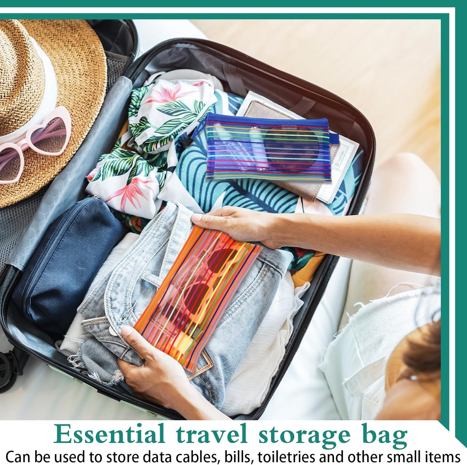 Glenmal 72 Pack Zipper Mesh Pouch Pencil Pouches Cases Multipurpose Storage Bag Travel Bags for Office Classroom Supplies Toiletries Cosmetic Puzzles Storage - Image 5