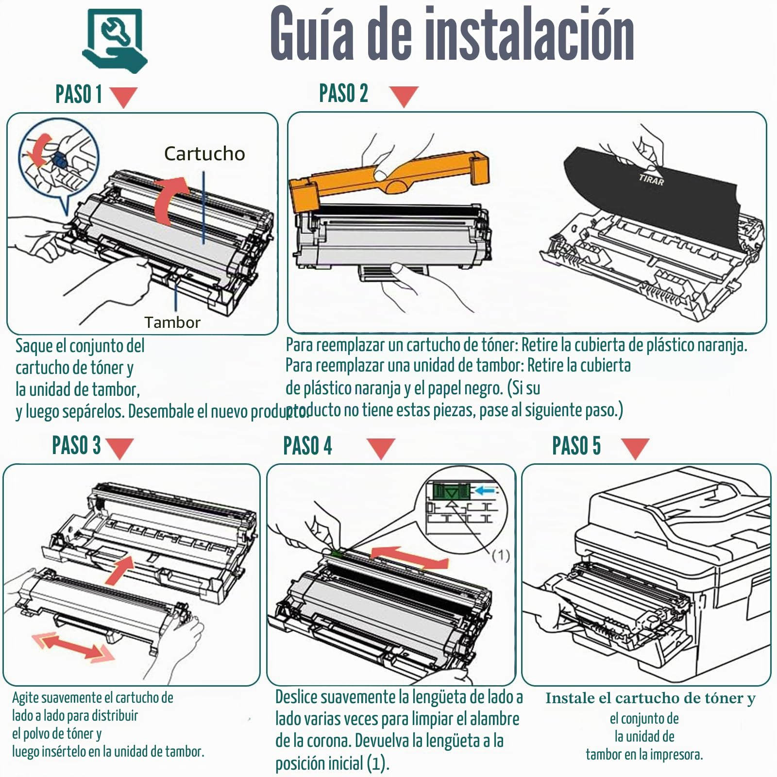 Tambor Compatible para Brother DR-2300 DR2300 para Impresora Brother HL-L2300D HL-L2340DW HL-L2360DN HL-L2365DW MFC-L2700DN MFC-L2700DW MFC-L2720DW MFC-L2740DW DCP-L2500D DCP-L2520DW L2540DW