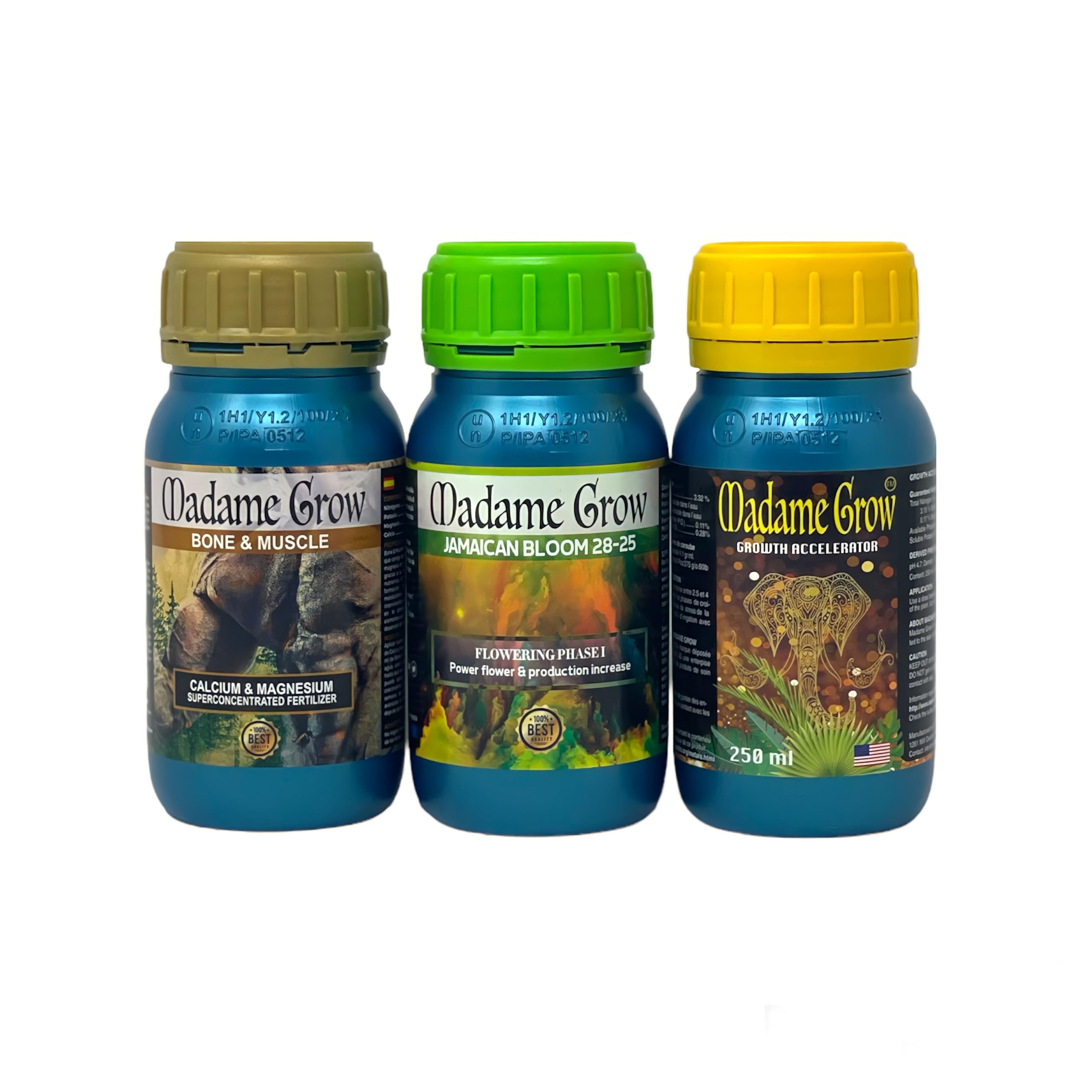 PACK GARDEN - Nawozy, nawozy lub nawozy dla roślin - Wzrost, Kwitnienie oraz Wapń i Magnez, Gigantyczne Owoce lub Pąki (3 x 250 ML)