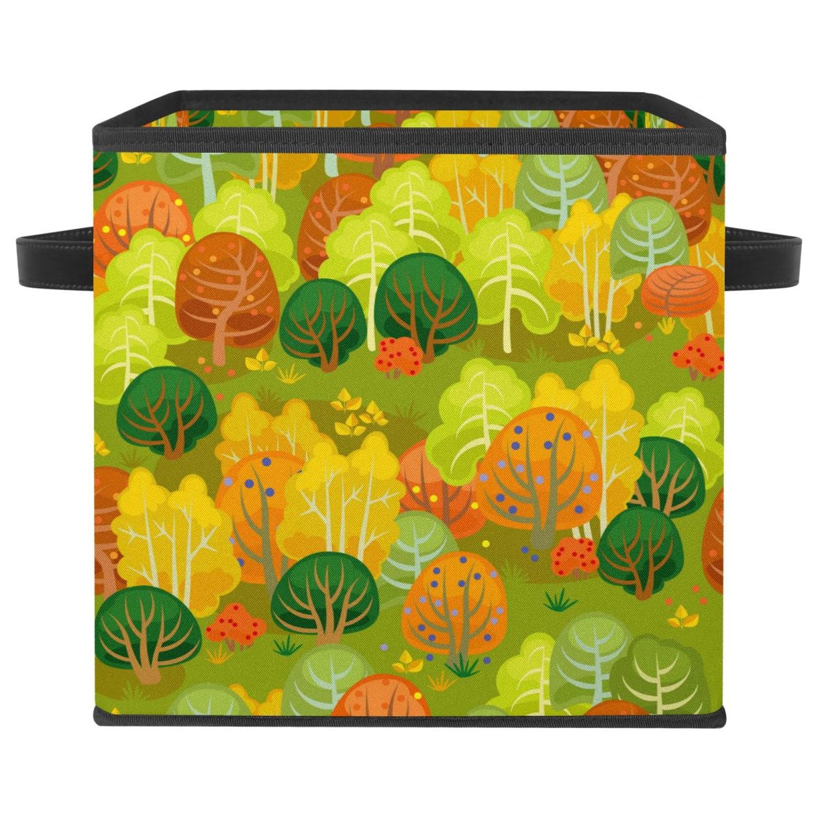 Boîte de rangement cube en tissu avec poignées pour un tri facile des jouets