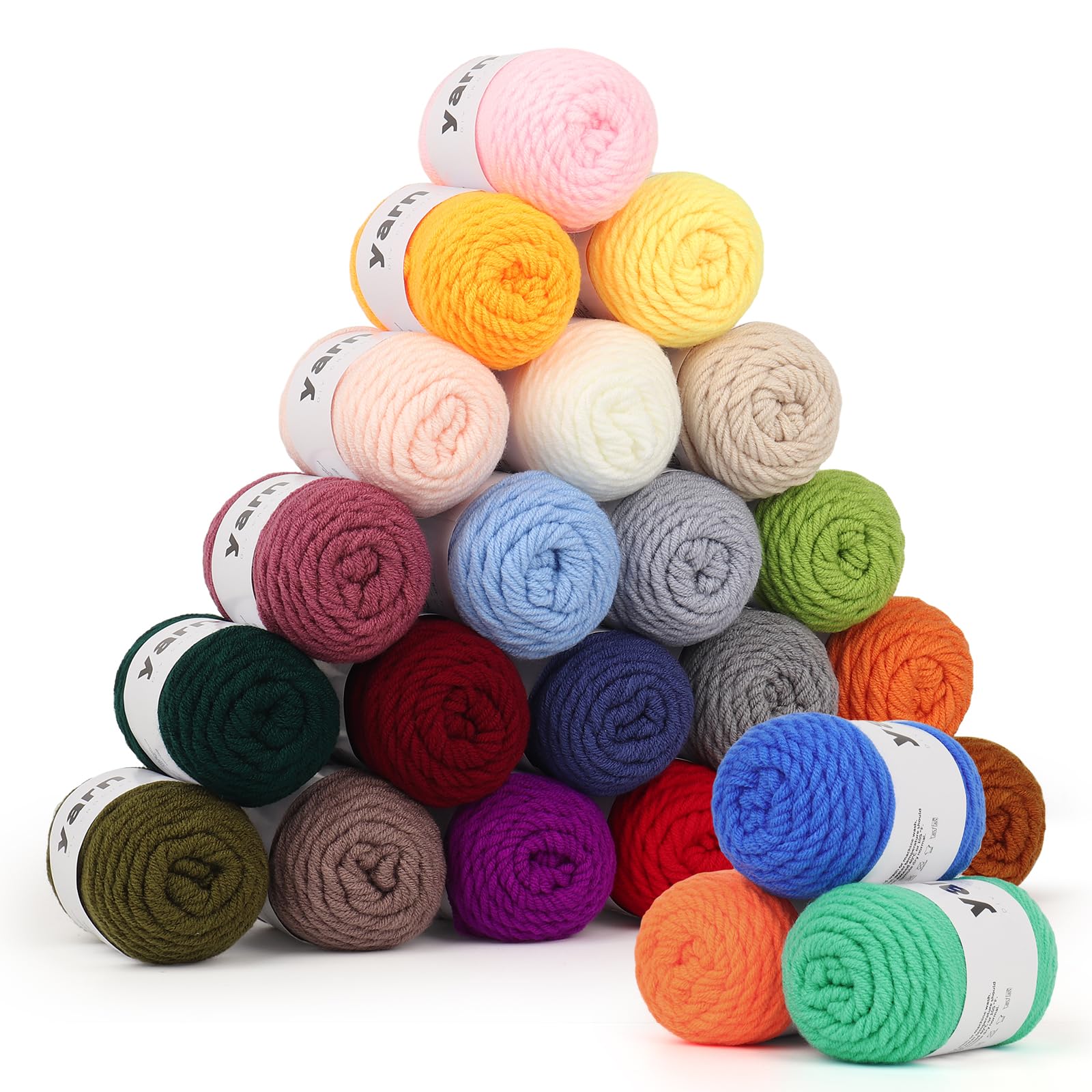 Coopay Crochet Yarn, 24ร25g Multicolor Acrylic Yarn Knitting Wool for Craft