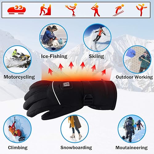 Miniatura 9 de Autocastle - Guantes calefactables para hombre y mujer, eléctricos, recargables, eléctricos, funcionan con batería, ideales para deportes de