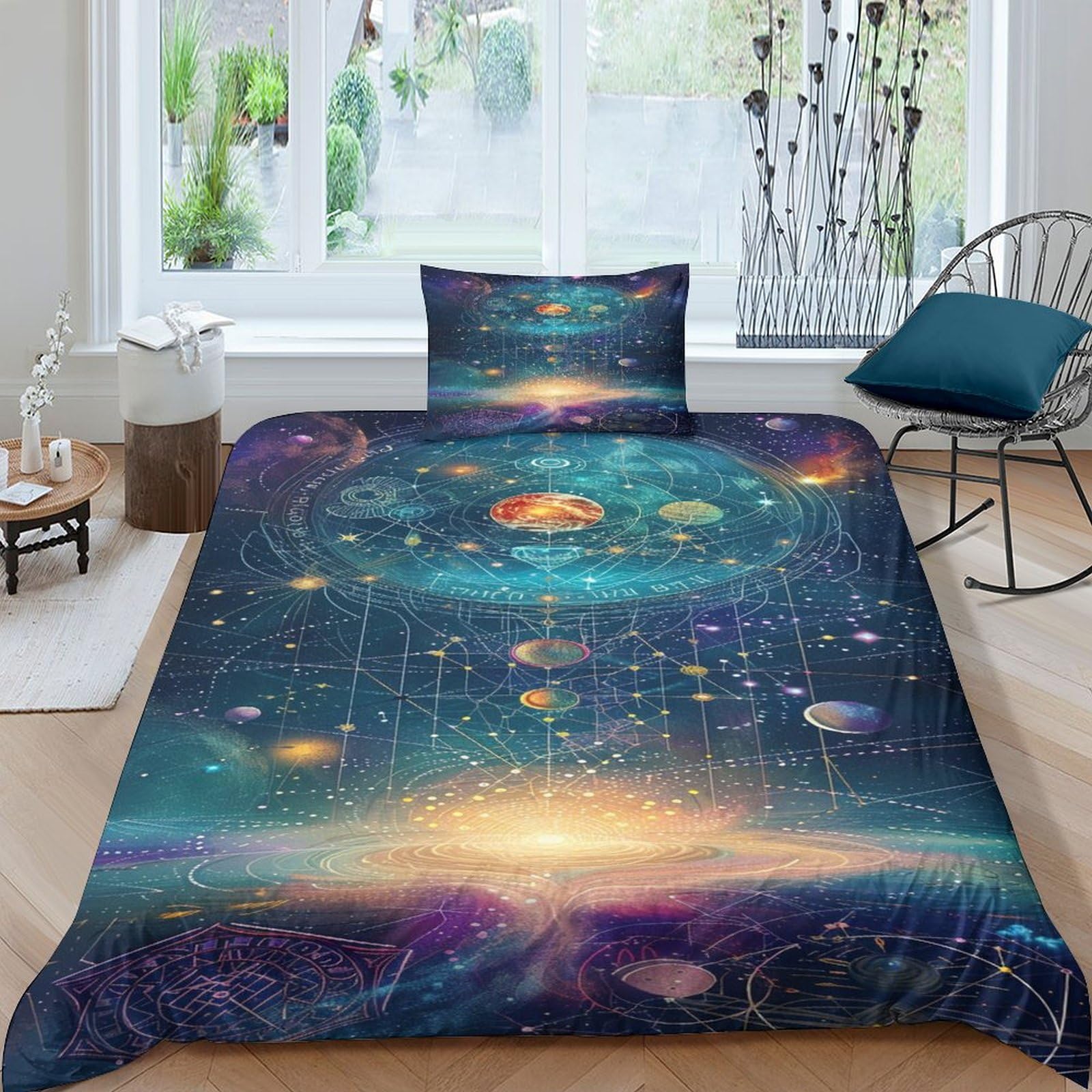 Housse de couette respirante contre la chaleur parure lit 135x200 imprimé 3D