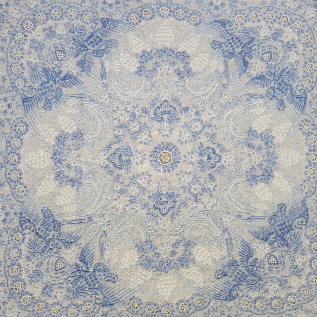 最上級 汕頭 スワトウ 龍×鳳凰 刺繍 ハンカチ 約29cm 超希少デザイン