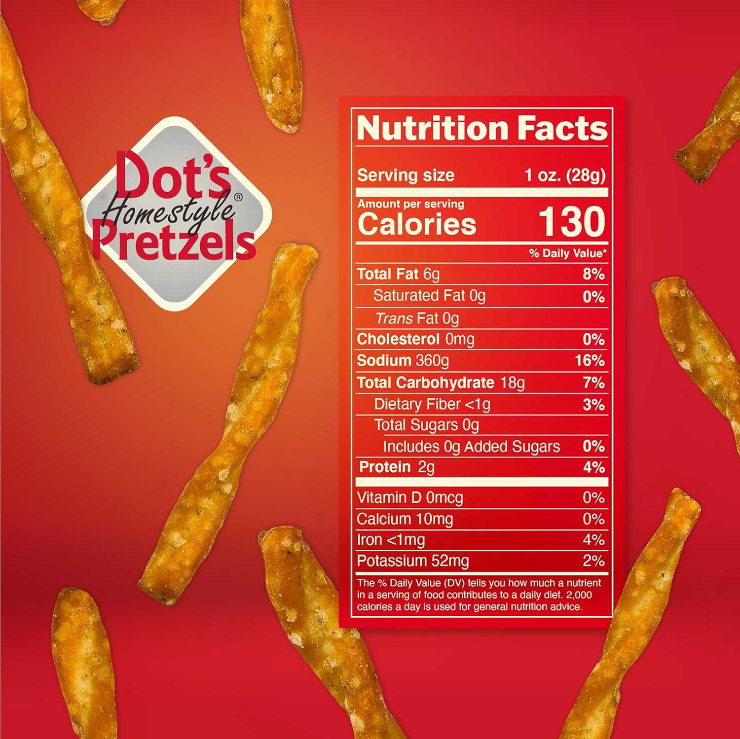 Dot's Homestyle Pretzels 5 Ounce Snack Size Individual Packs Seasoned Pretzel Twists (Original, 5 Ounce (Pack of 10))