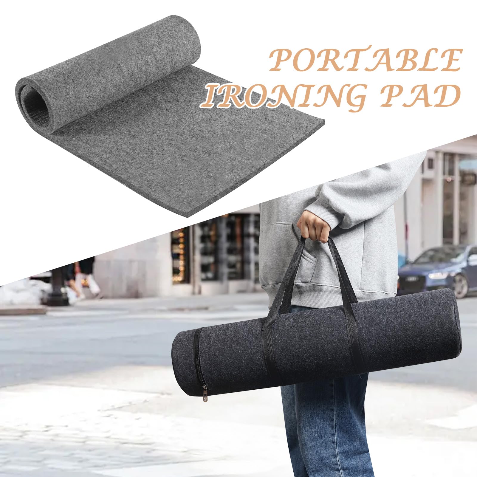 LITLANDSTAR Tappetino da stiro in 100% lana infeltrita, 61 x 45,7 cm, portatile, ideale per stirare, trapuntare, cucire