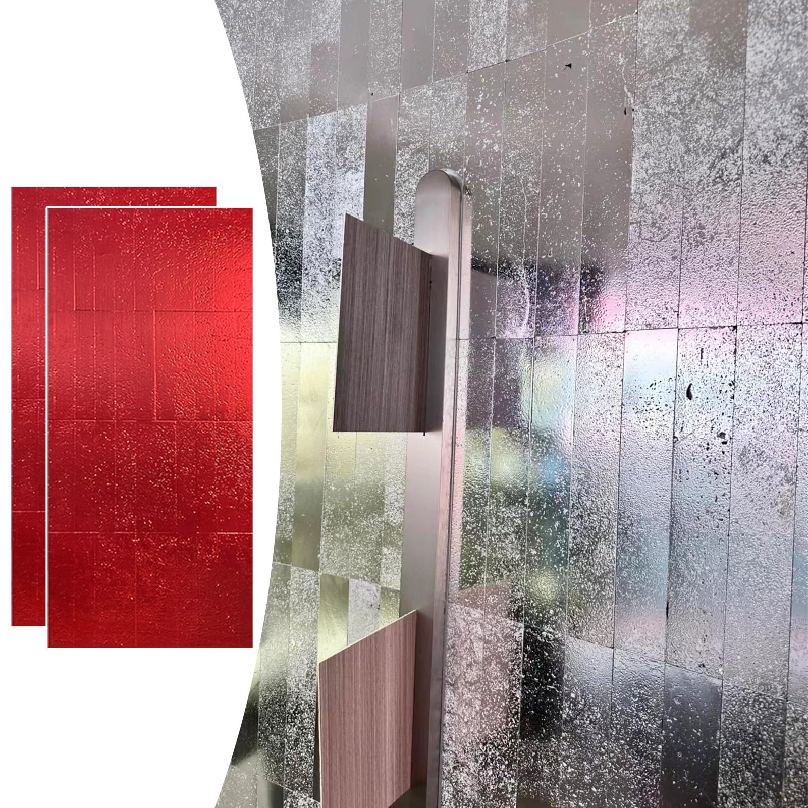 Pannelli Decorativi per Pareti Pannelli Murali per Interni e per Esterni 2 Pack, Pannelli di Rivestimento in Metallo Galvanizzato per Soggiorno Camera da Letto Cucina, Rivestimento Murale Impermeabile