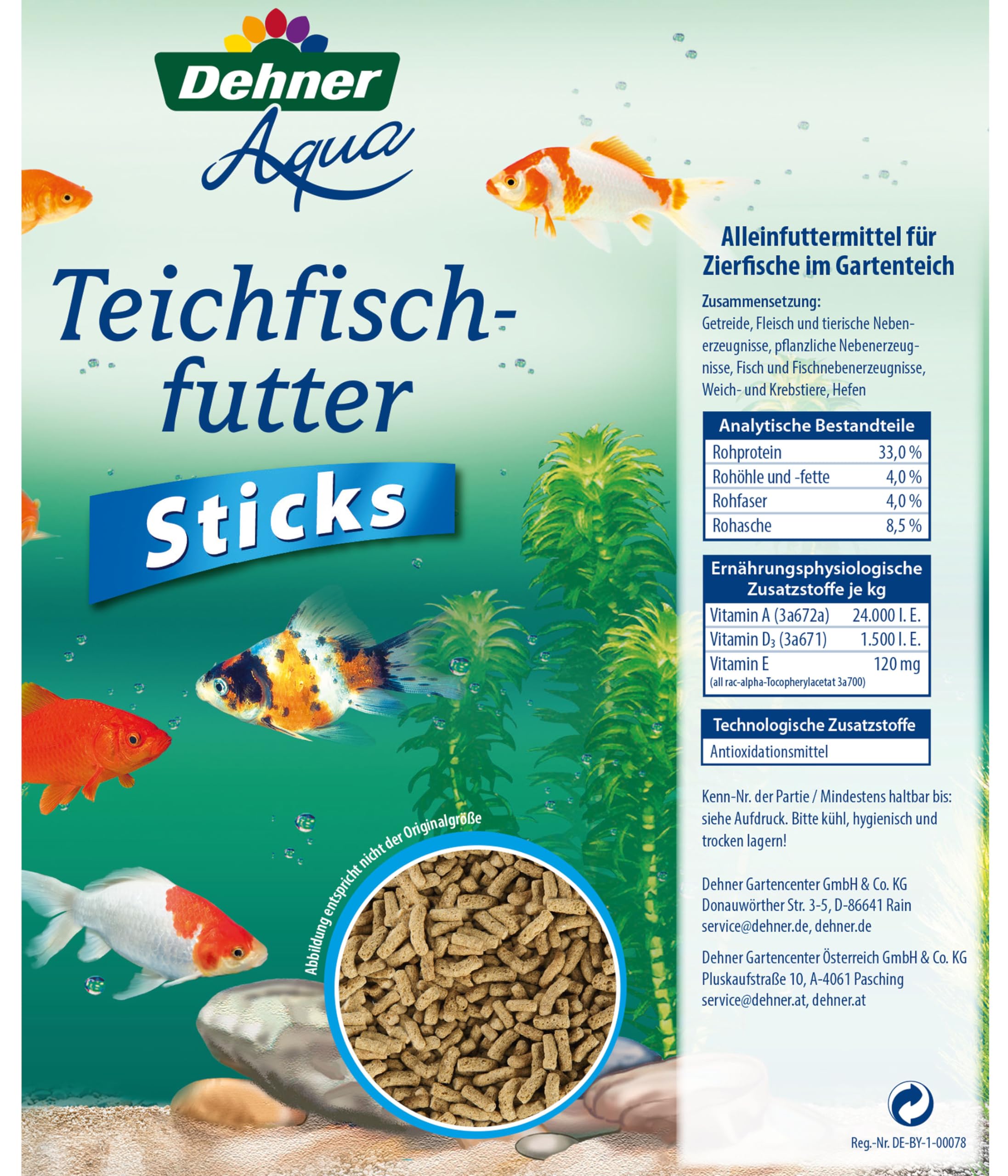 Dehner Aqua Teichfischfutter Sticks, 10 l Garten