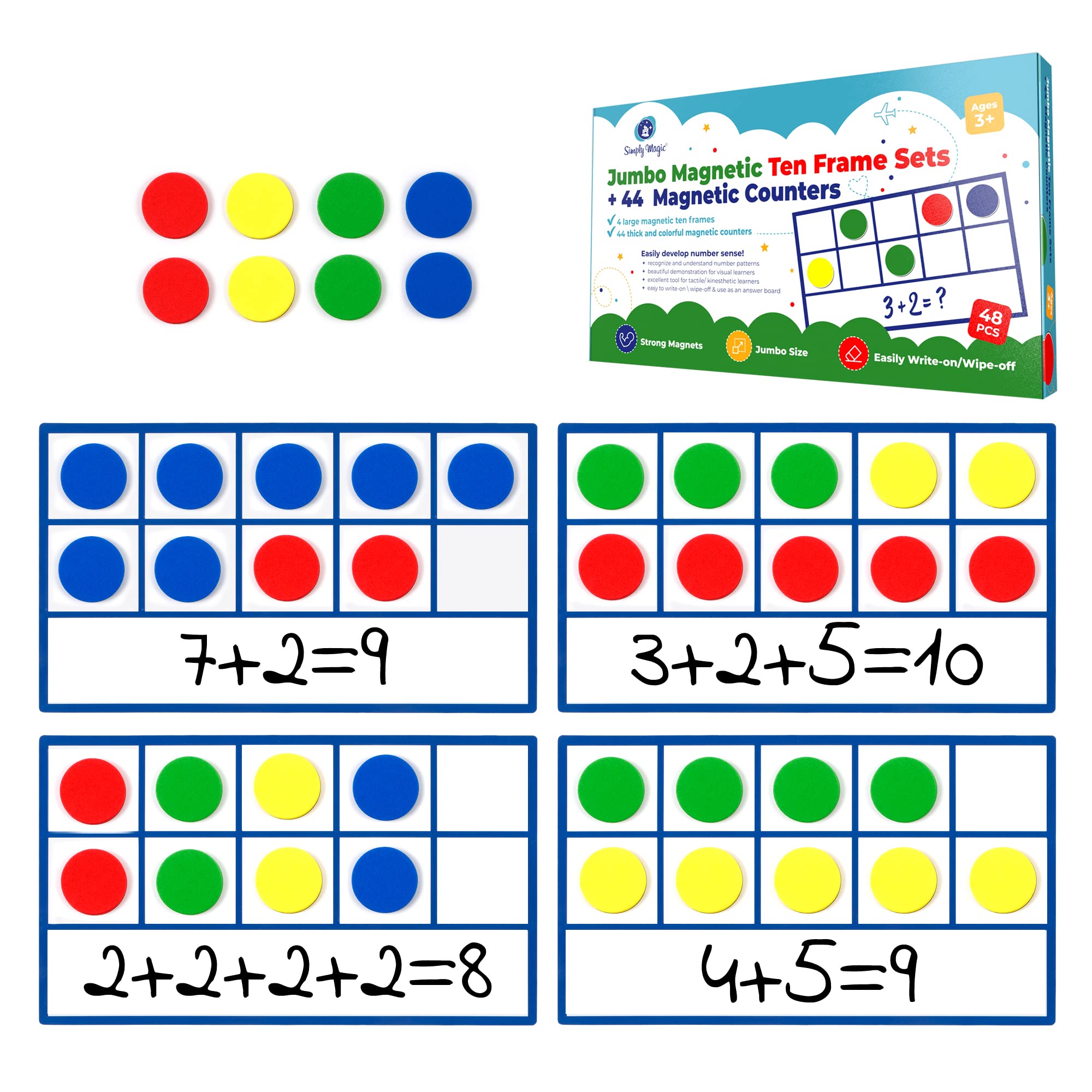 Buy 130 PCS Jumbo Ten Frame Set, Ten Frames Class Set, Math