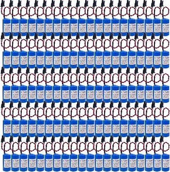 100-Pack 1756-BA2 3V Replacement Battery with Black Plug for Allen Bradley 1756-BA2 PLC Controller Assembly BR2/3A-AB 94811501 1756-L1 Battery