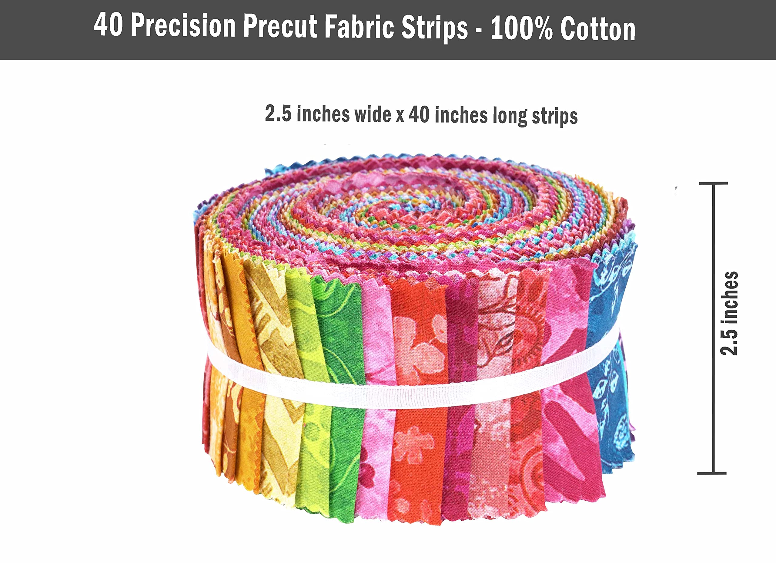 Soimoi 40Pcs Batik Imprimir Telas De Precorte De Algodon Para Acolchar Las Tiras De Artesano­a 2.5X42Pulgadas Jelly Roll - Rojo