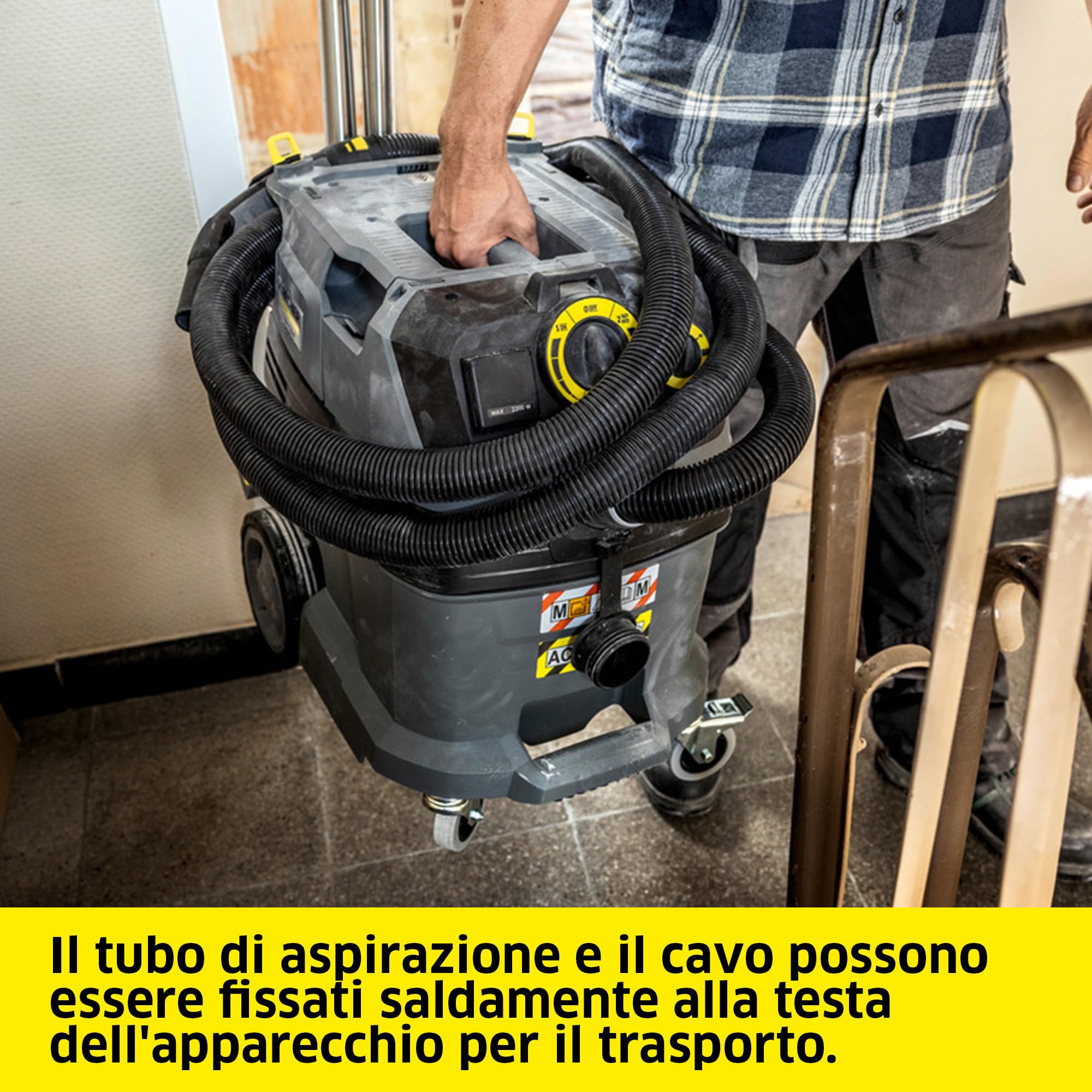 KÄRCHER aspiratore solidi-liquidi NT 30/1 Tact Te M, 1380 W, contenitore: 30 l, tubo di aspirazione da 4 m, ugello pavimento bagnato/asciutto (360 mm), bocchetta fessure, presa elettroutensile